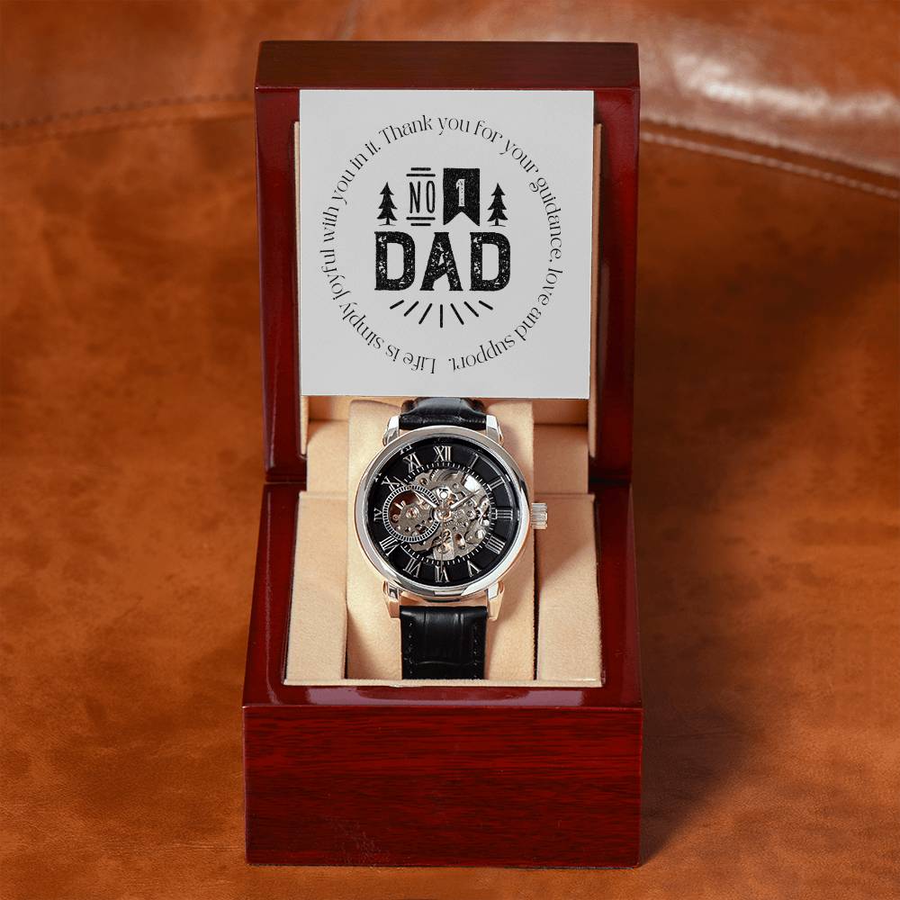 Openwork Men's Watch - Elegant Father's Day & Birthday Gift for Dad from Daughter or Son | Perfect for Business, Casual Wear & Special Occasions