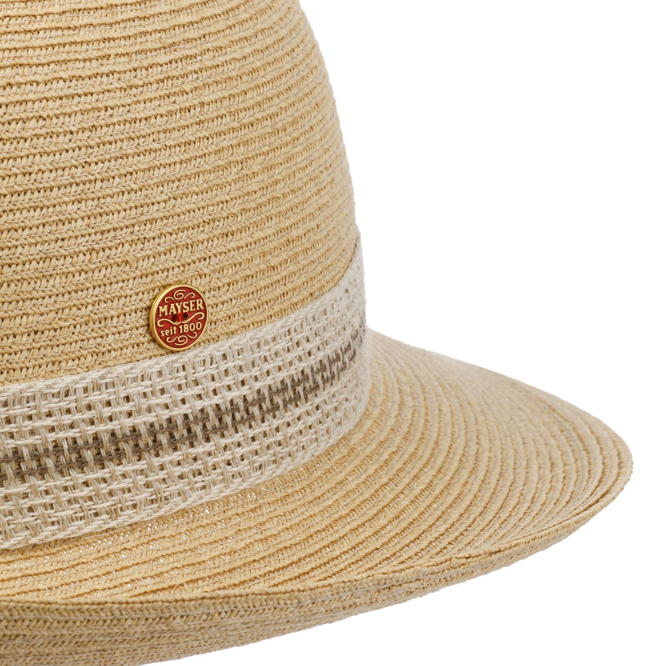 Stylish Simone Raffia Hat by Mayser - Women's Summer Wide Brim Sun Hat for Beach, Vacation & Outdoor Activities