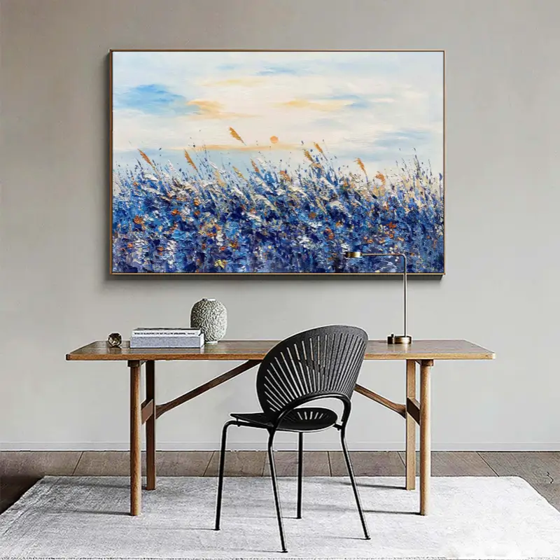 Beautiful Flower and Tree Painting #FT028 - Handmade Canvas Art for Home Decor, Office Wall, and Living Room