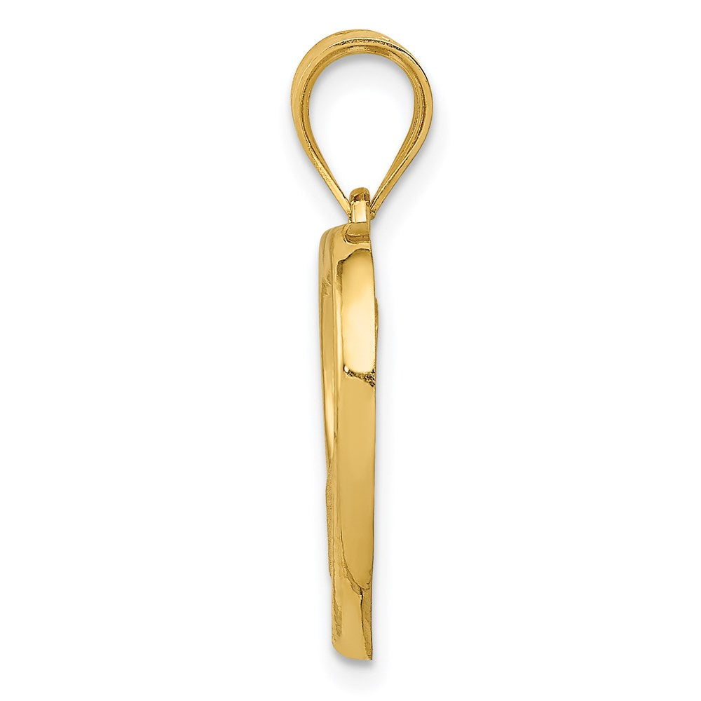 Gold Polished & Satin Mom Baby Heart Charm Necklace K4753 - Perfect Gift for Mother's Day, Valentine's, and Newborn Celebrations