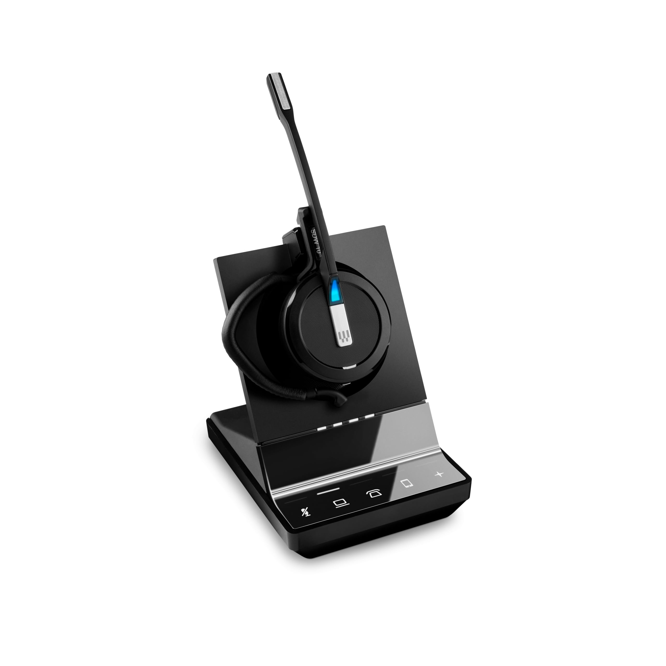 Sennheiser SDW 5016 Wireless DECT Headset - Noise Cancelling Dual Mic for Desk Phone, Softphone, PC & Mobile - Black (3 Inch) - Perfect for Office, Call Centers & Remote Work
