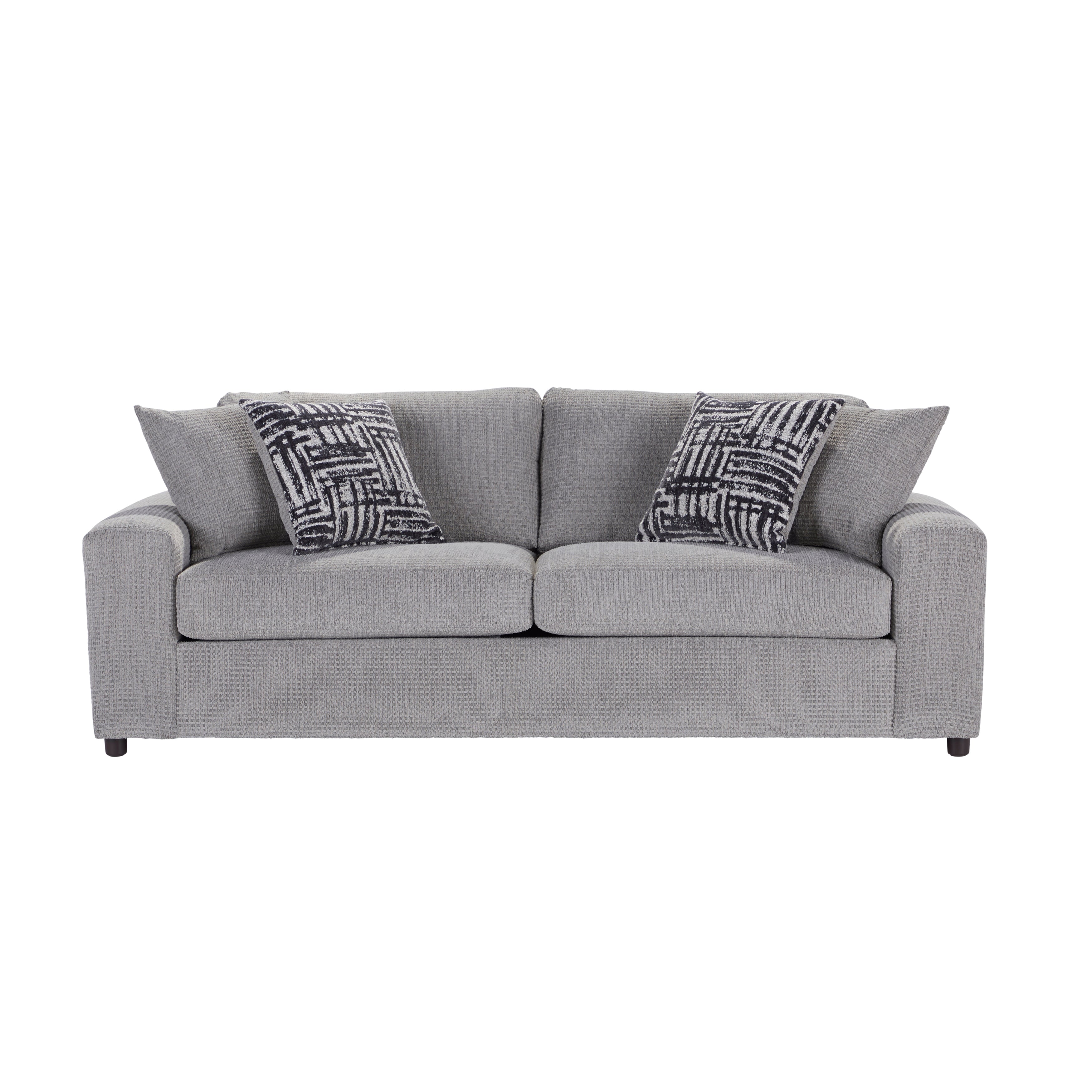 Roundhill Furniture Lancelot Upholstered Stationary Sofa - Comfortable Fabric Living Room Couch for Home, Apartment & Office Use