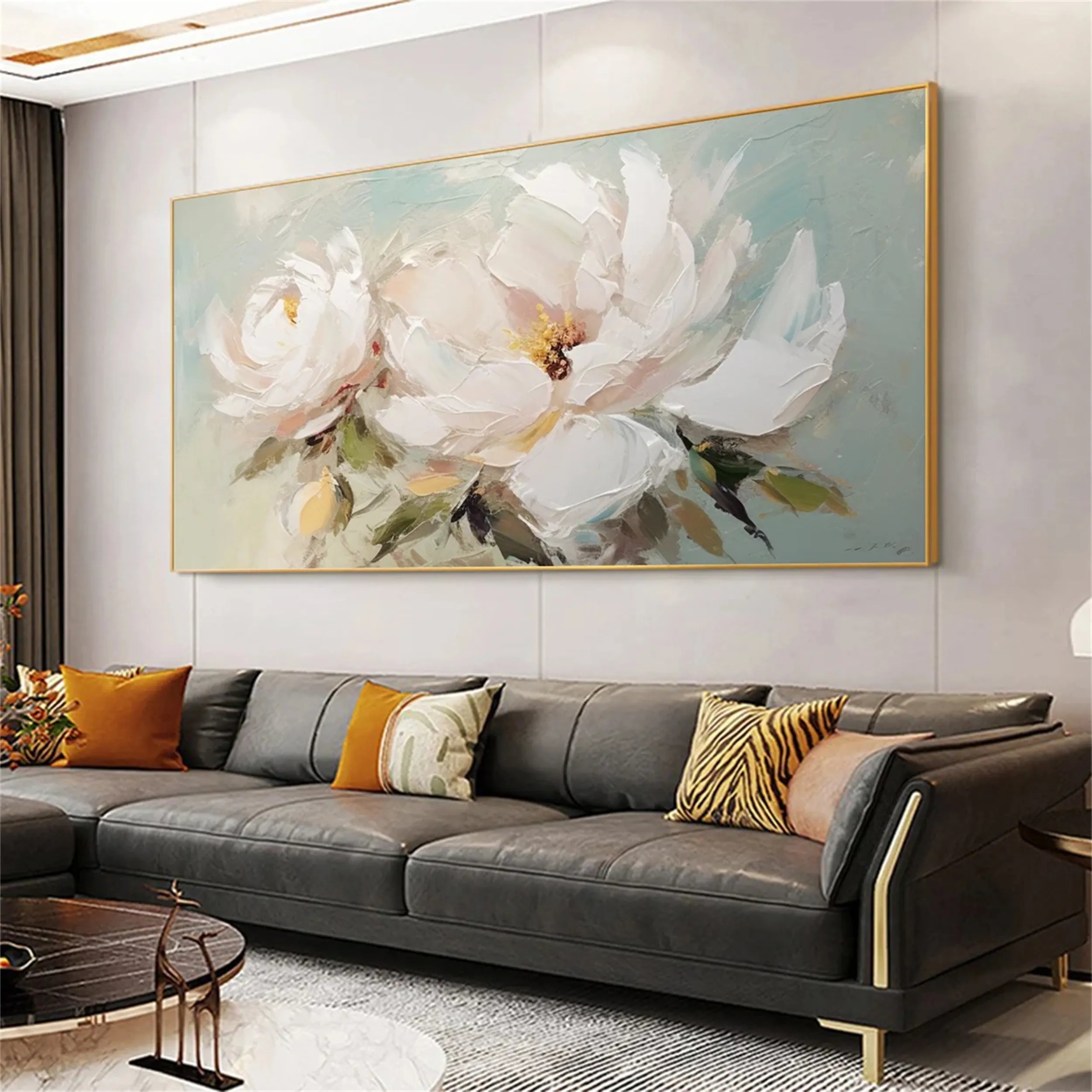 Flower and Tree Painting #FT054 - Handmade Canvas Art for Home Decor, Office Wall Art, Living Room & Bedroom Aesthetic