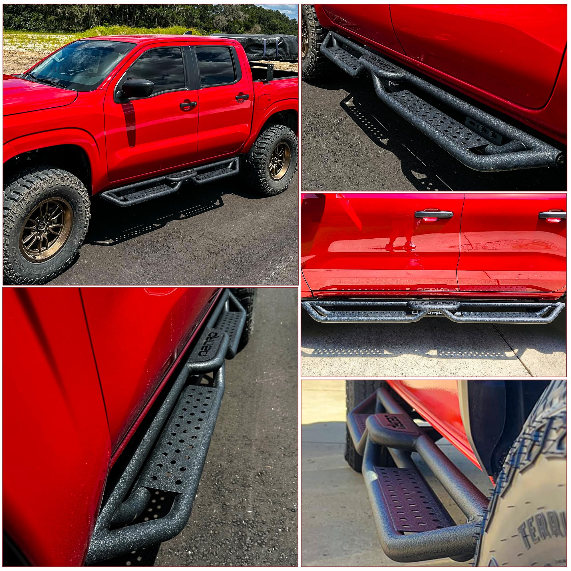 OEDRO 6 Inch Running Boards for 2019-2025 Chevy Silverado & GMC Sierra 1500/2500HD/3500HD Crew Cab (Excludes 2019 1500 LD/Limited) - Heavy Duty Bolt-On Steel Side Steps Nerf Bars - Perfect for Off-Roading, Truck Access & Enhanced Vehicle Style