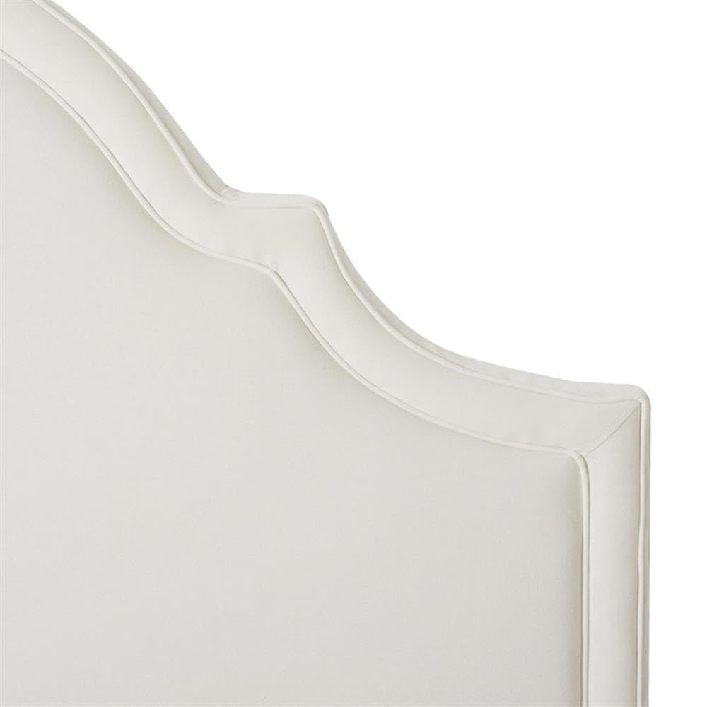 MAKLAINE Modern Hardwood Upholstered Queen Size Headboard in Antique White - Elegant Bedroom Furniture for Master Bedroom & Guest Room Decor
