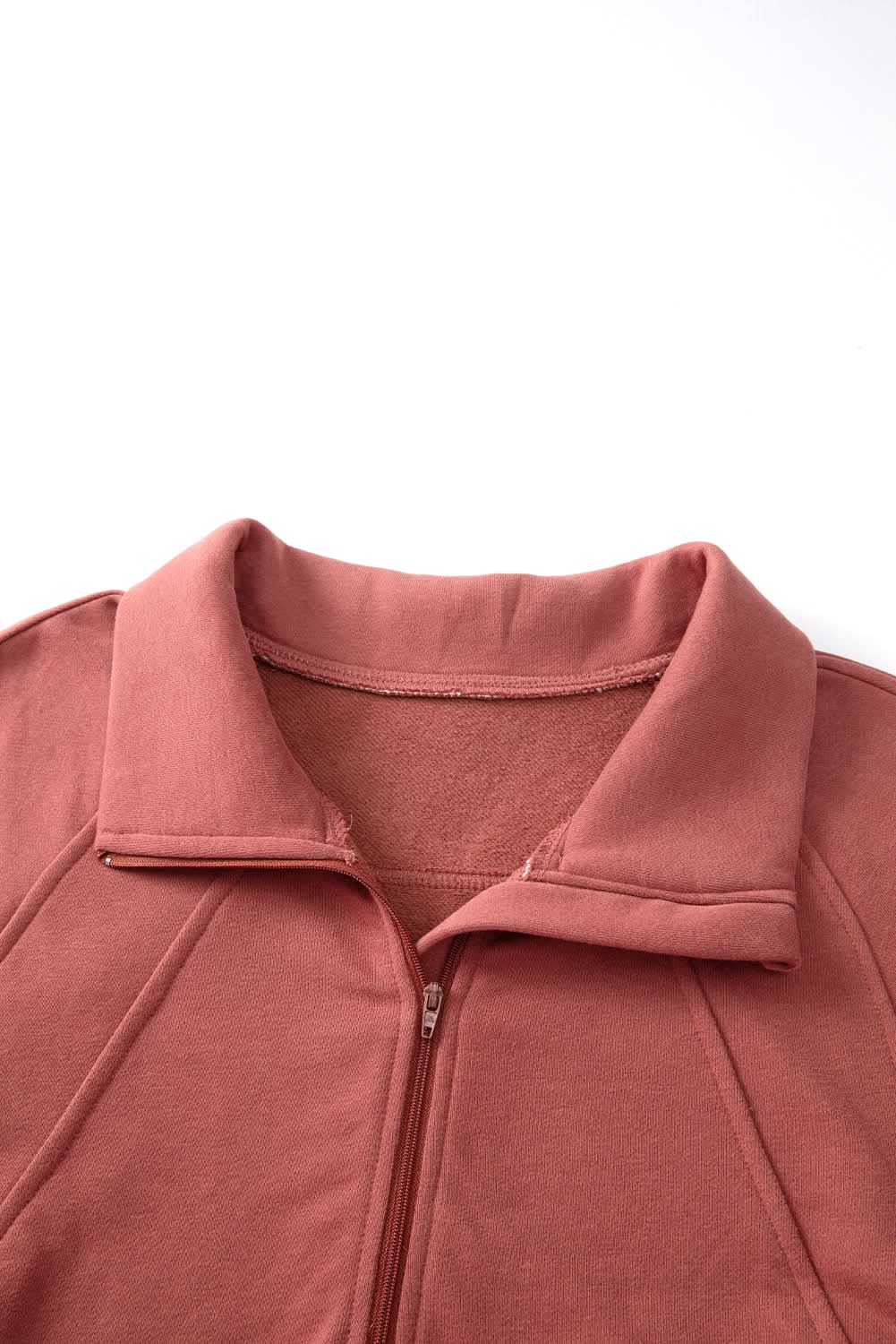 Brown Fleece Lined Zip Up Stand Collar Thumbhole Sleeve Sweatshirt for Men - Warm Winter Pullover with Thumb Holes for Outdoor Activities & Casual Wear