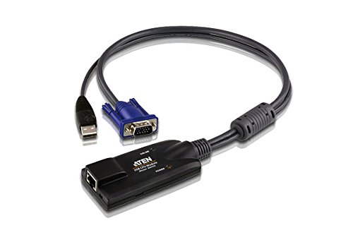 ATEN 2-Way USB VGA KVM Switch Adapter - Dual Monitor Control for PC & Laptop - Ideal for Home Office & IT Server Management
