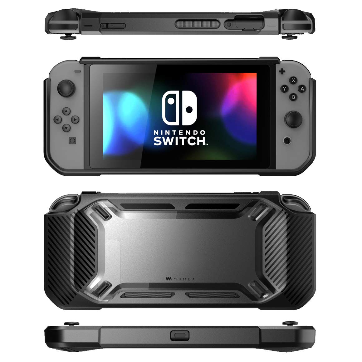 Premium Heavy Duty Slim Rubberized Snap-On Hard Case Cover for Nintendo Switch 2017 - Shockproof Protective Shell with Enhanced Grip (Black) - Perfect for Travel, Gaming On-The-Go & Console Protection