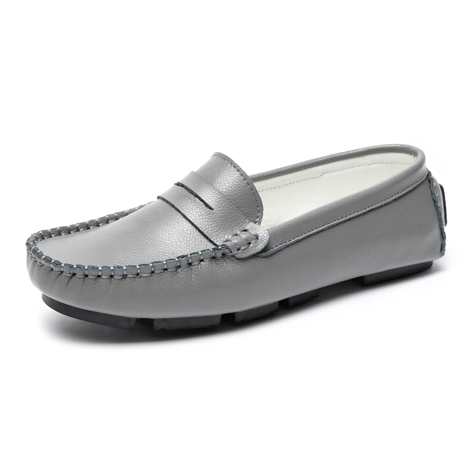 Women's Leather Penny Loafers - Slip-On Classic Casual Driving Flats Shoes for Work, Office & Everyday Wear