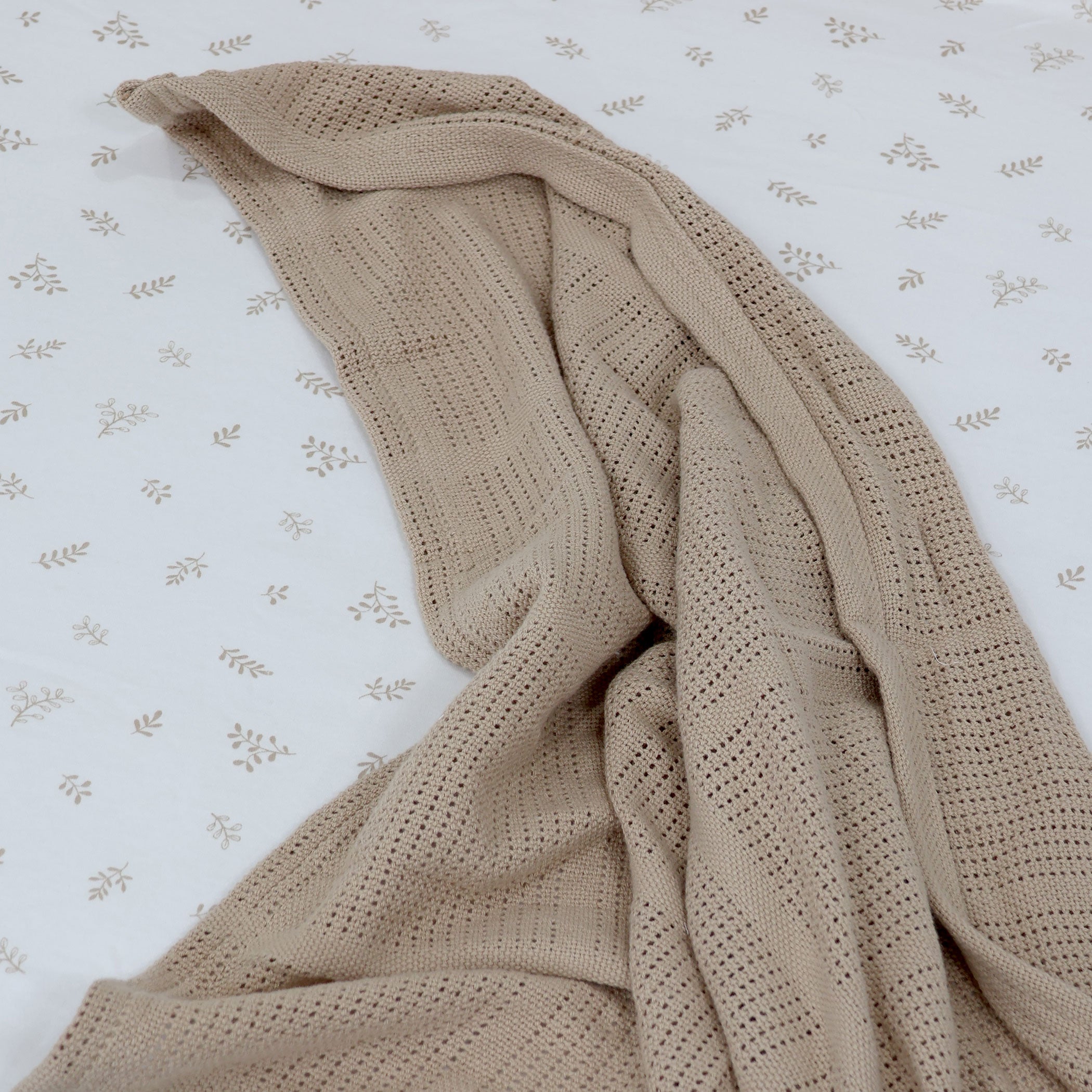 Organic Cotton 2-Pack Baby Cellular Blankets - Breathable & Soft for Newborns & Toddlers - Perfect for Nursery, Stroller & Car Seat - Chestnut Brown