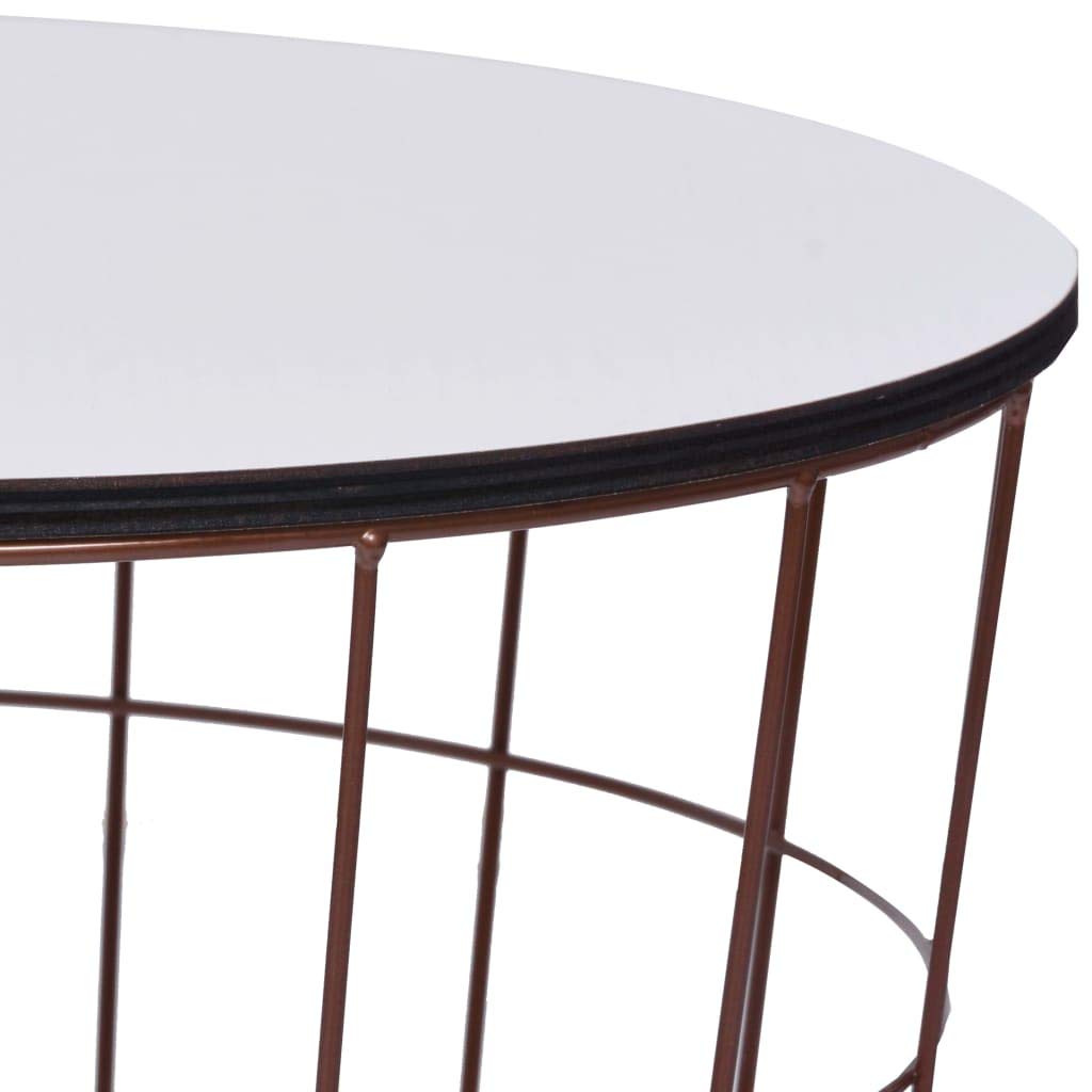 CHARMMA Gold Coffee Table - 15.7 Inch Round Side Table for Living Room, Bedroom & Office - Modern Accent Table with Sturdy Metal Base