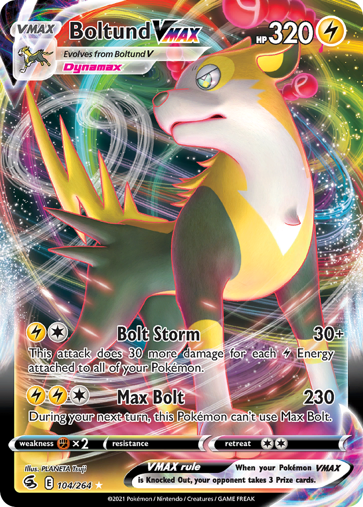 Boltund VMAX 104/264 - Premium Pokemon Trading Card for Collectors & Battles | Perfect for Tournaments & Gaming