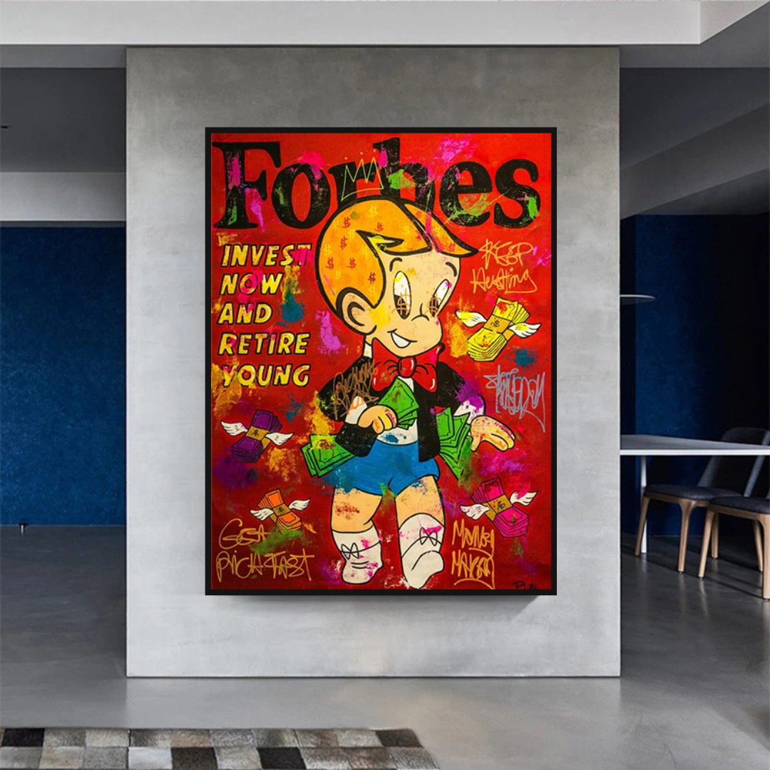Alec Monopoly Canvas Wall Art - Forbes Richie Invest It All - Premium Wall Decor for Living Room, Bedroom & Office