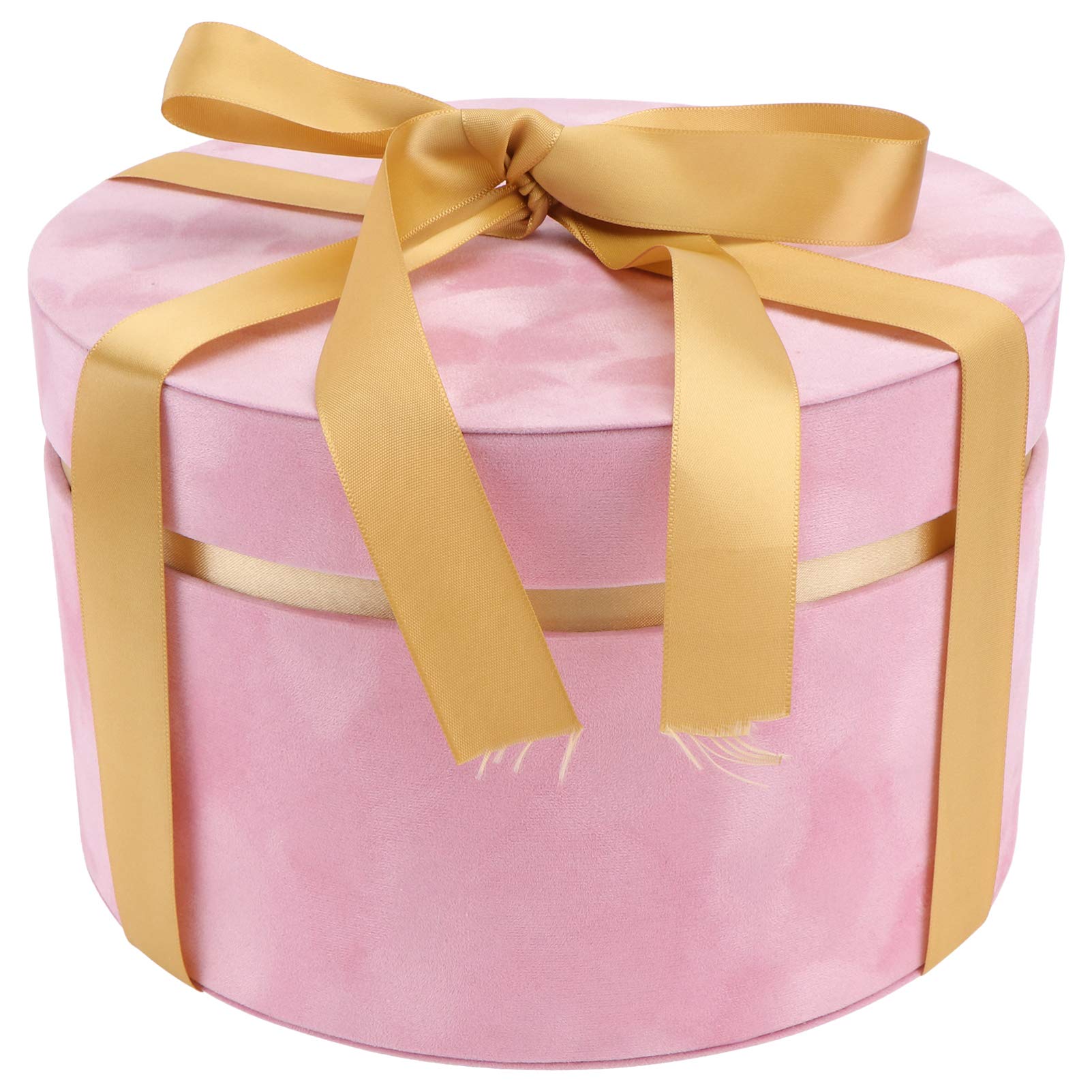 9 Inch Large Pink Hemoton Valentine's Day Gift Box with Cover Ribbon & Lafite - Perfect for Wedding Favors, Christmas Presents, Birthday Surprises & Party Decorations