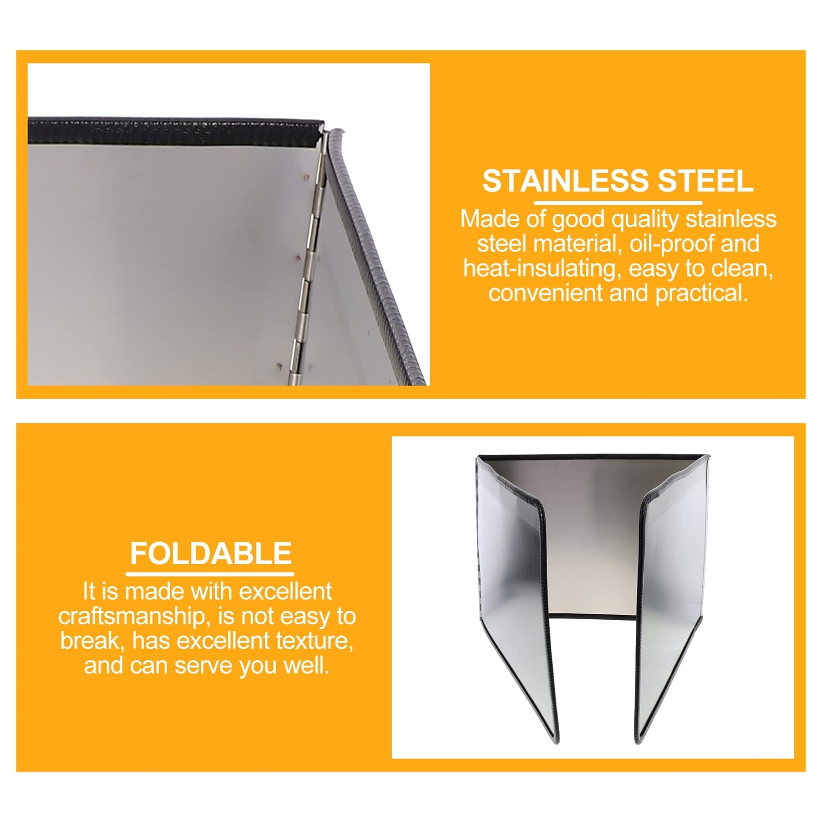 Foldable Oil Splatter Guard for Cooking - 1PC Kitchen Splash Protector, Oil Baffle Plate & Anti-Splash Board - Perfect for Frying, Sautéing & Deep Frying to Keep Stove Clean