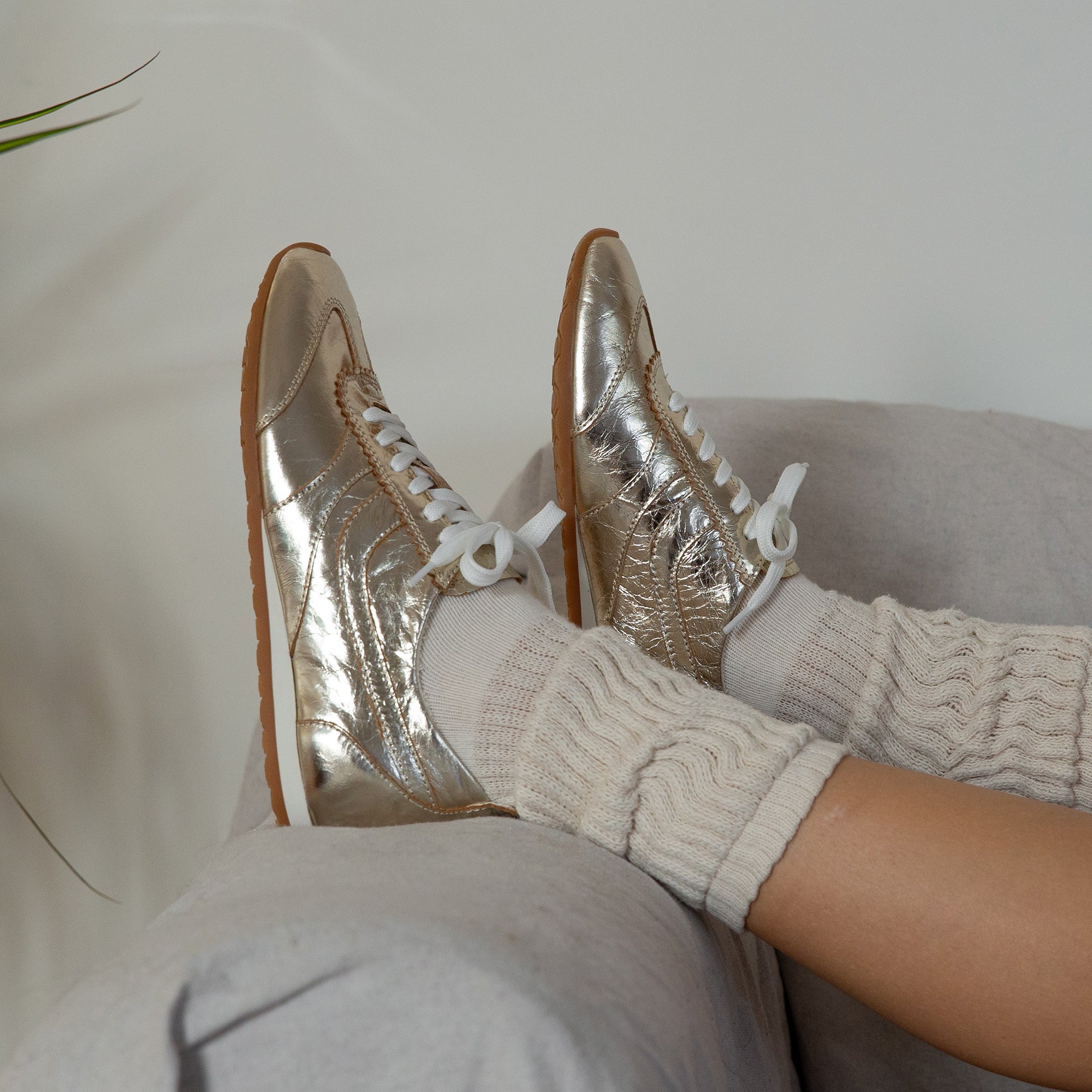 **Delany Sneakers Light Gold Crinkle Patent - Stylish & Comfortable Women's Fashion Shoes for Casual Wear & Everyday Outfits**