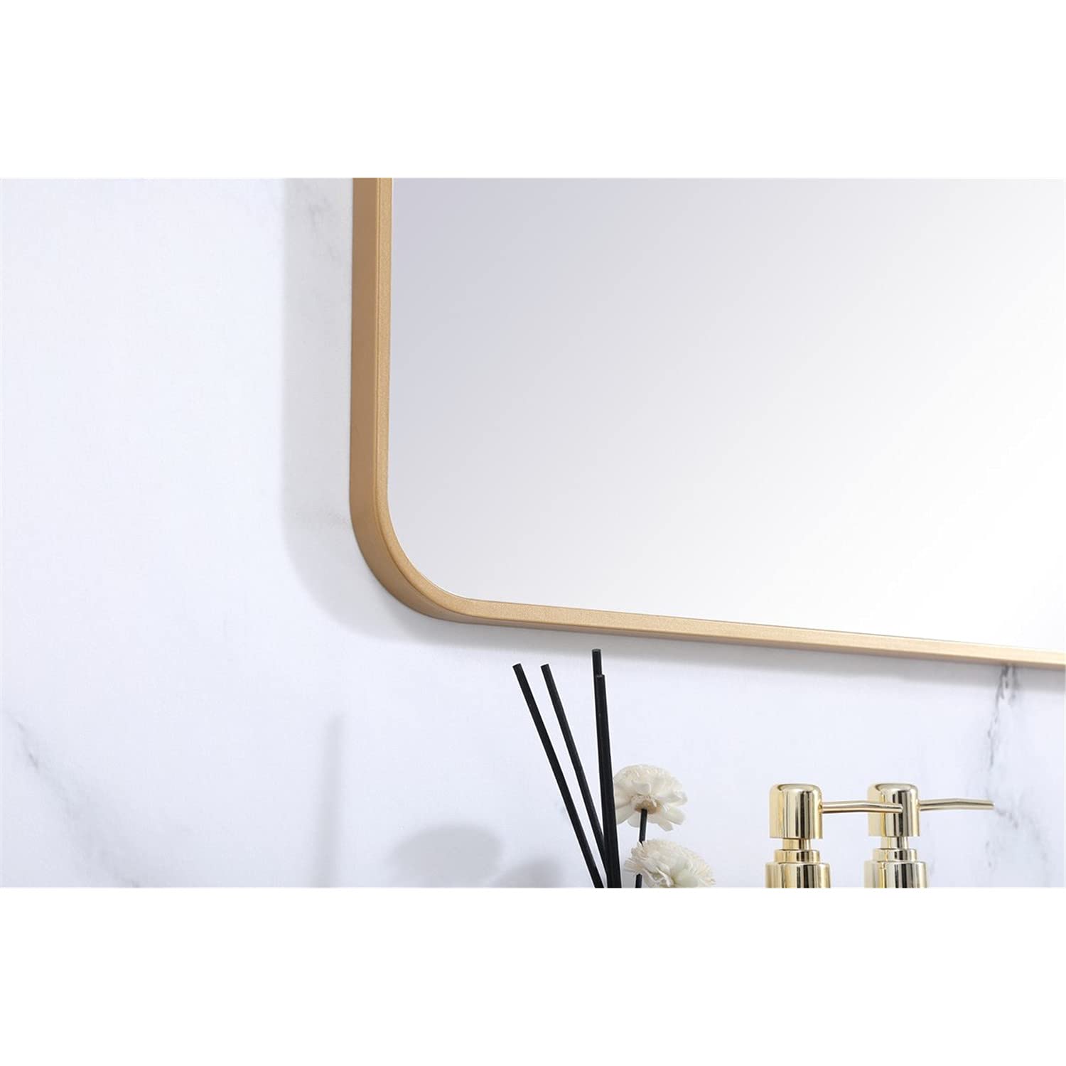 Elegant Brass Rectangular Mirror 30x60 for Home Decor