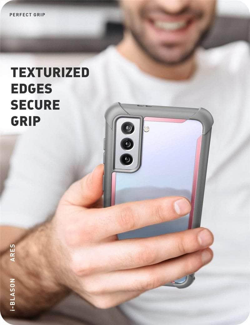 iBlason Galaxy S21 Ares Rugged Case - Full Body Protective Cover with Shockproof Bumper for Samsung Galaxy S21 - Perfect for Outdoor Activities, Work & Travel