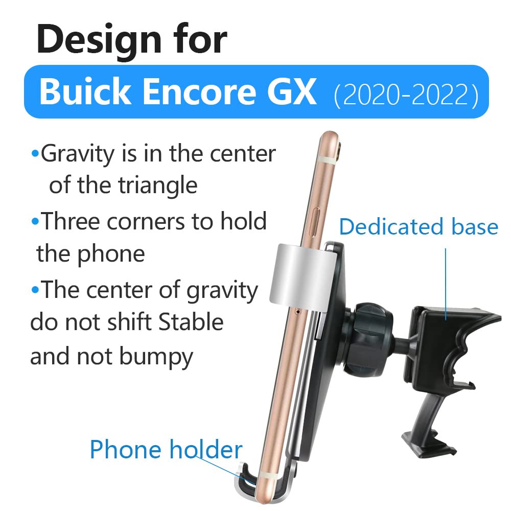 LUNQIN Car Phone Holder Mount for Buick Encore GX 2020-2023 | Universal Phone Cradle with Charging & Navigation | Perfect for SUV Interior Accessories | Ideal for Hands-Free Driving, GPS Navigation & Safe Charging