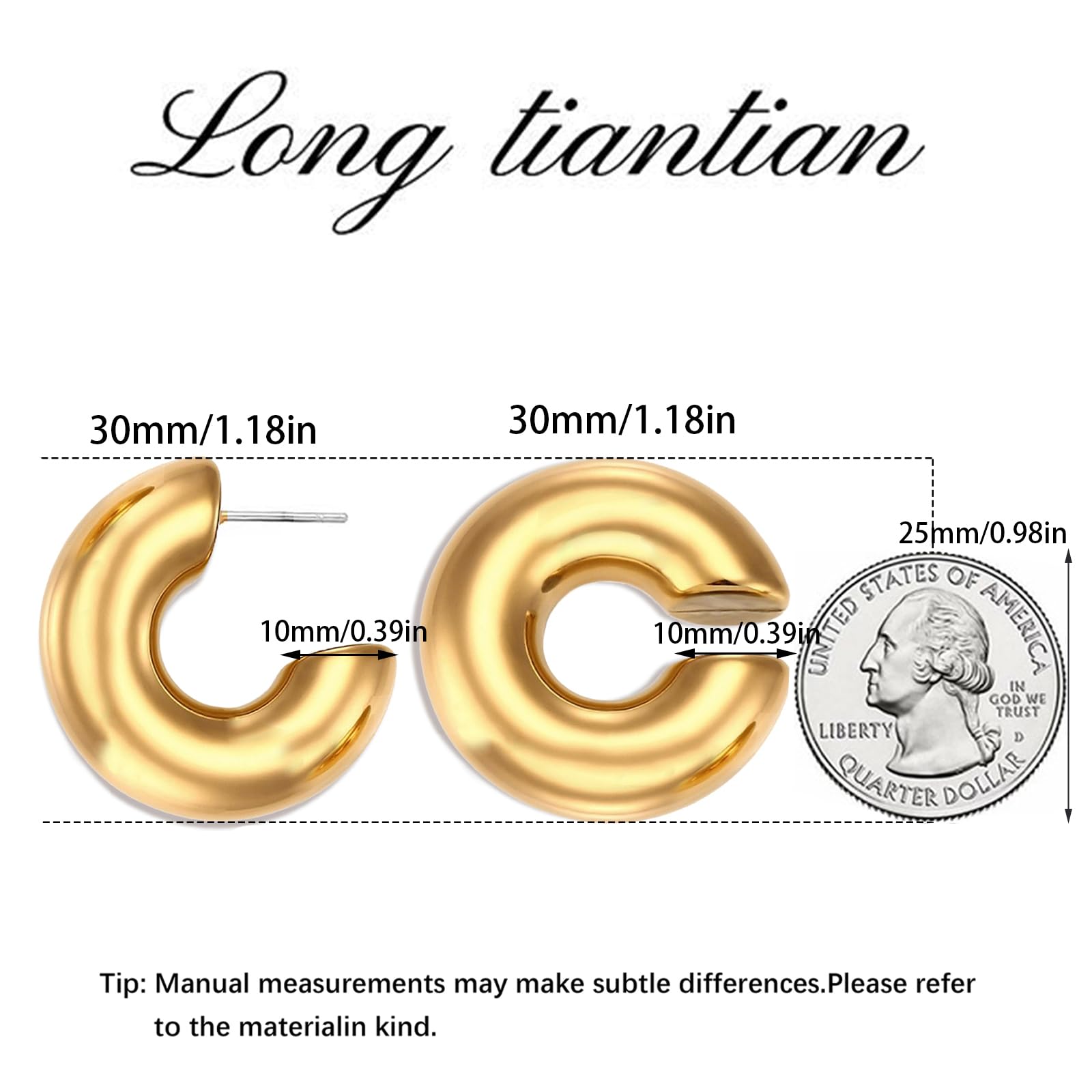 Chunky Gold & Silver Clip-On Ear Cuffs for Women - Non-Pierced Cartilage Earrings, Huggie Hoop Wrap Ear Jewelry - Perfect for Parties, Weddings & Everyday Wear