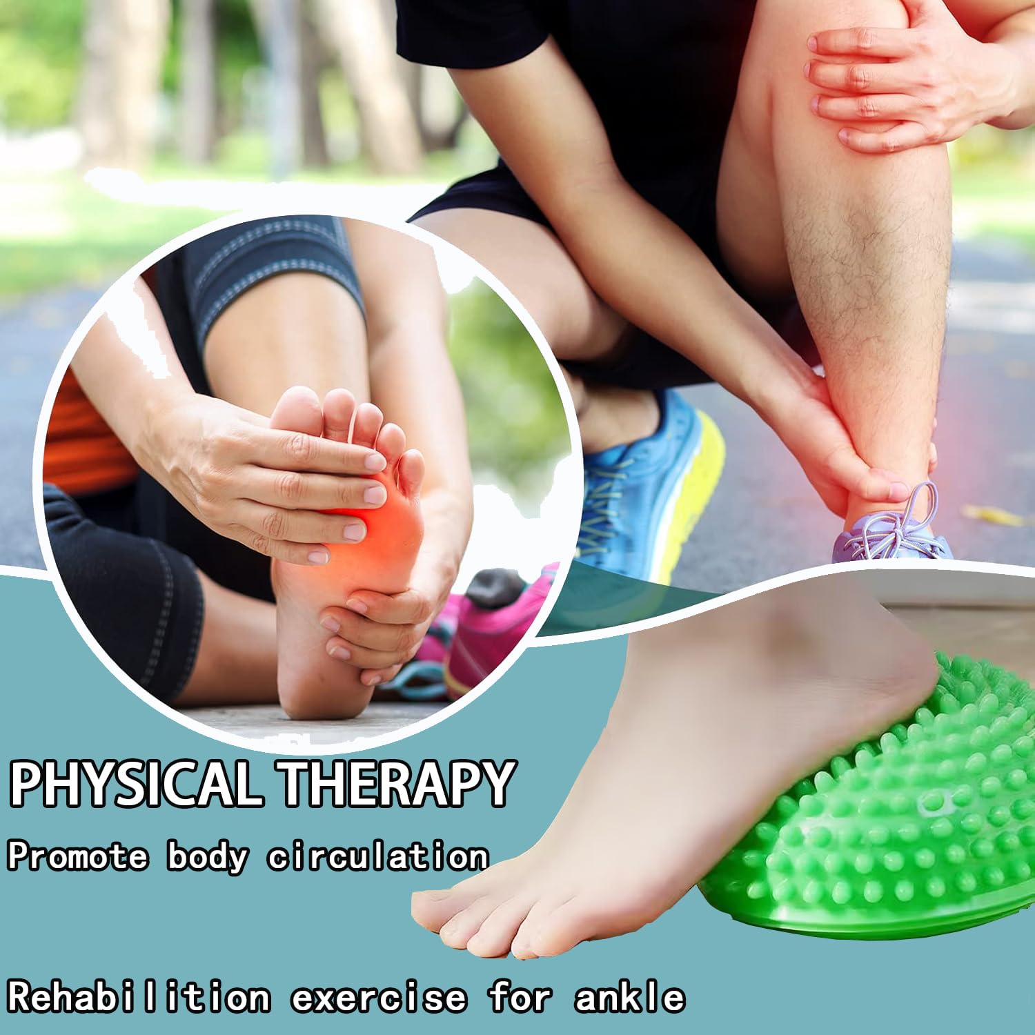 2PCS Hedgehog Balance Pods - Spiky Pilates Ball for Kids & Adults - Half Dome Fitness Equipment for Stability Training, Yoga, Gymnastics & Motor Skills Development - Perfect for Foot Massage & Muscle Therapy at Home or Gym