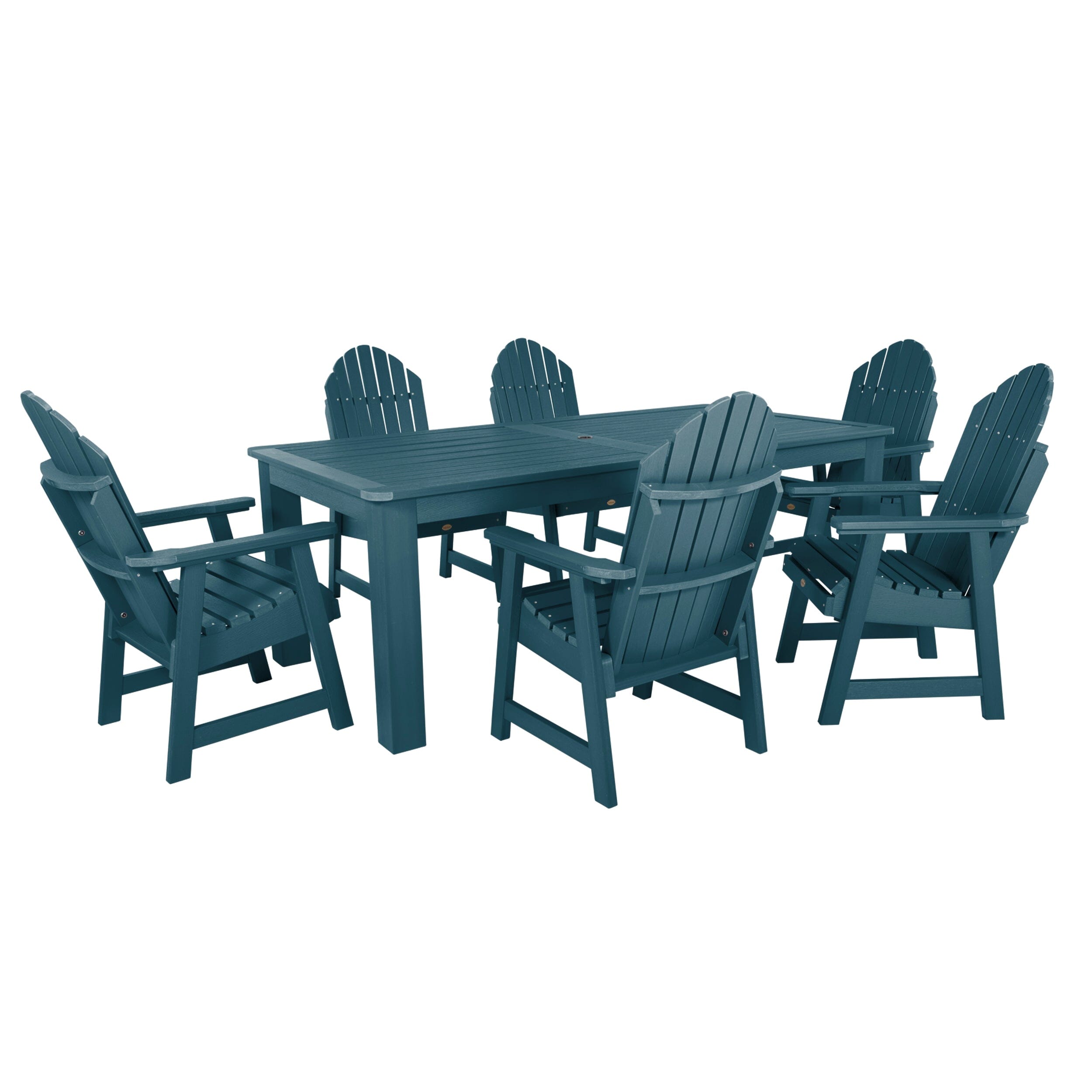 Premium Hamilton 7-Piece Outdoor Dining Set 42x84 Inches - Patio, Garden, Backyard Furniture for Dining & Entertaining