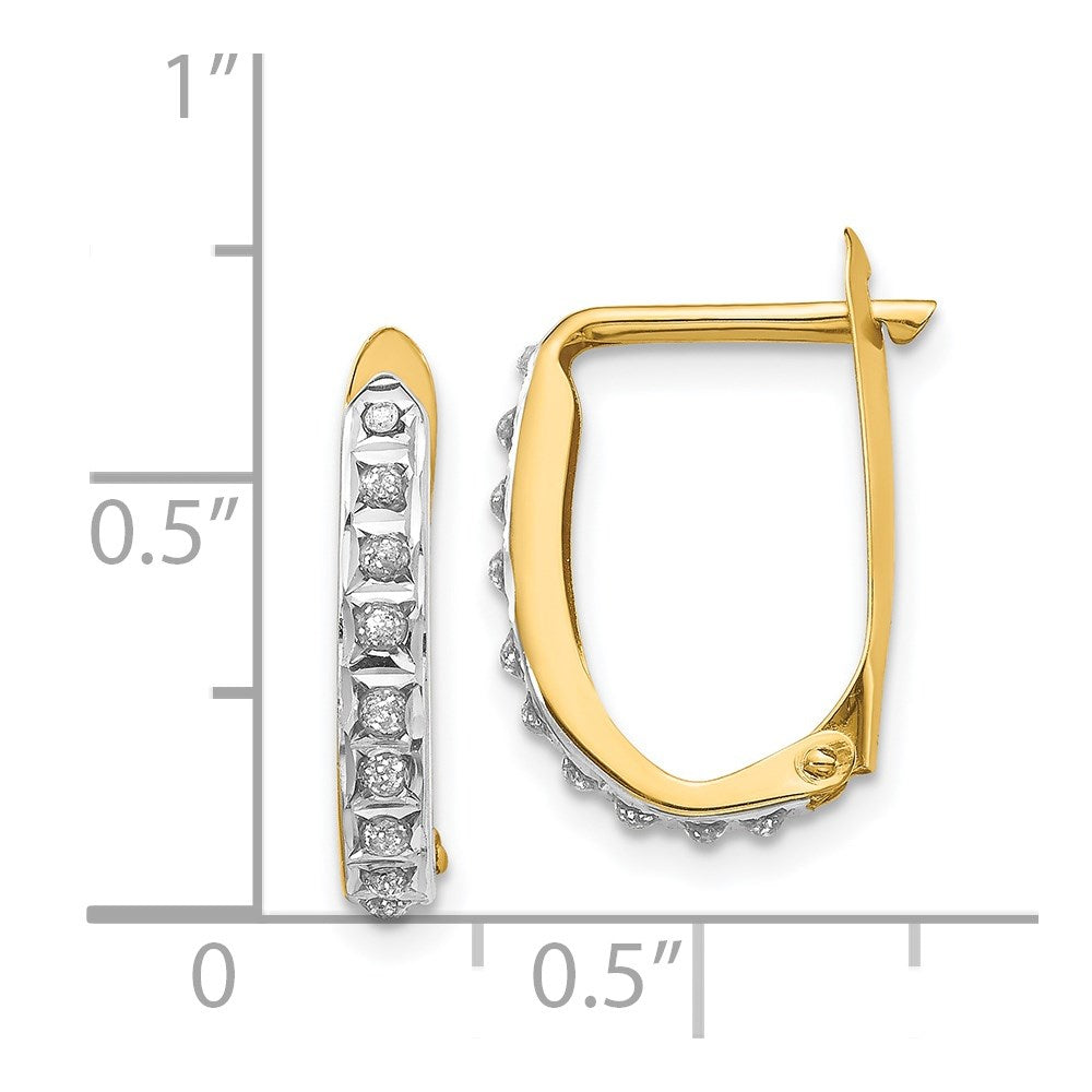 14K Gold Diamond Hinged Hoop Earrings - Elegant Dangle Earrings for Women | Perfect for Weddings, Parties & Special Occasions | Model DF147