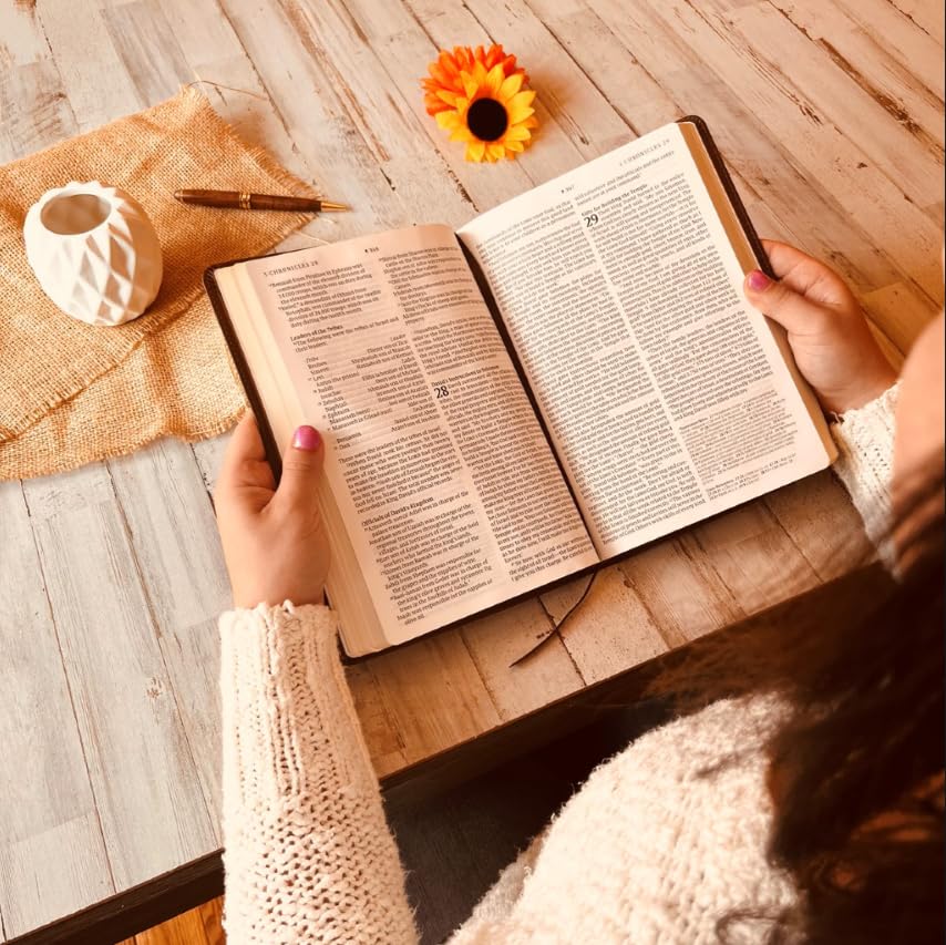 Custom Engraved NLT Bible - Personalized Large Print Thinline Reference Bible with Designer Assistance | Perfect for Weddings, Baptisms & Spiritual Gifts