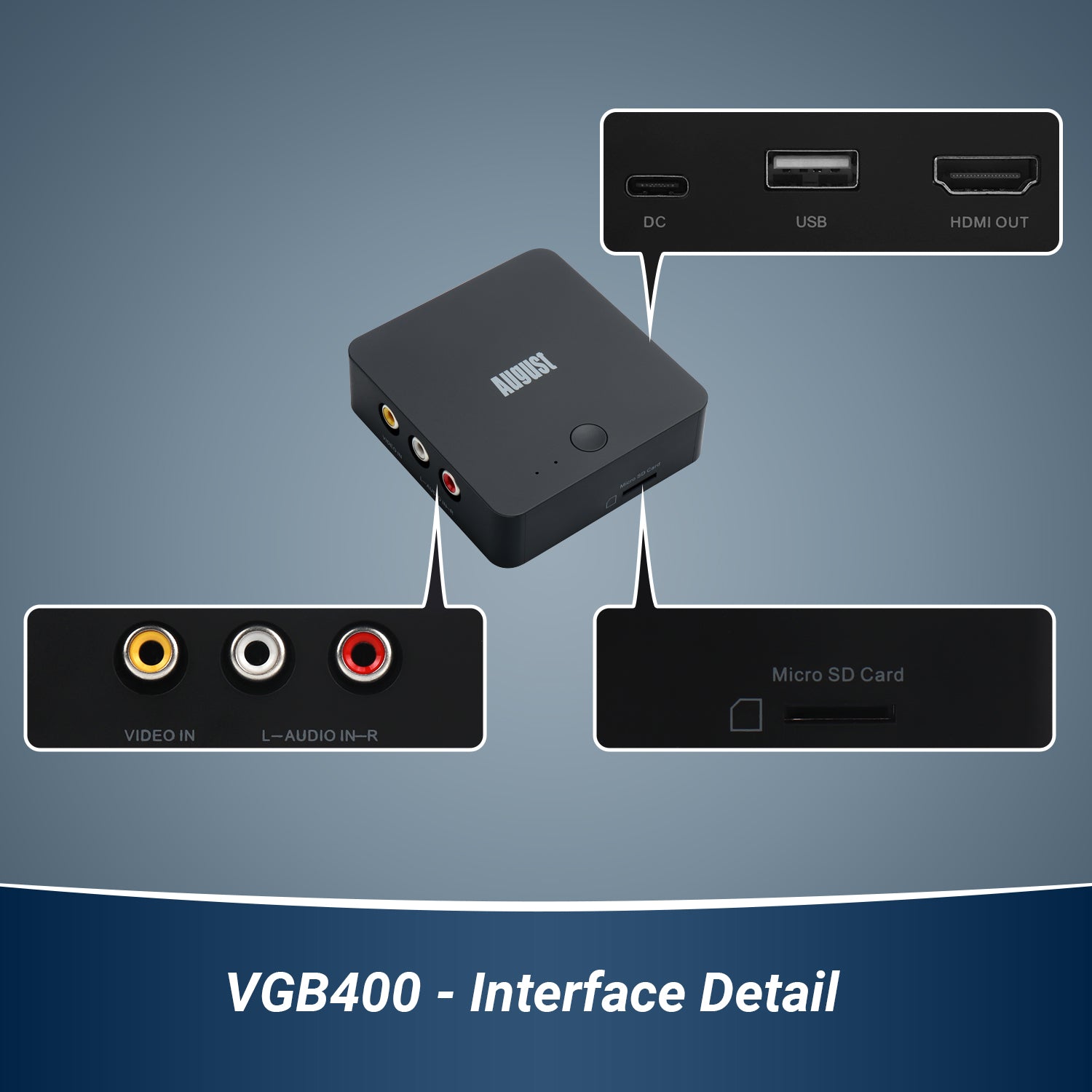 VHS to Digital Converter USB Video Grabber Kit - Convert VHS Tapes to Digital Format Without PC - August VGB400 - Perfect for Home Movies, Archiving & Sharing Memories