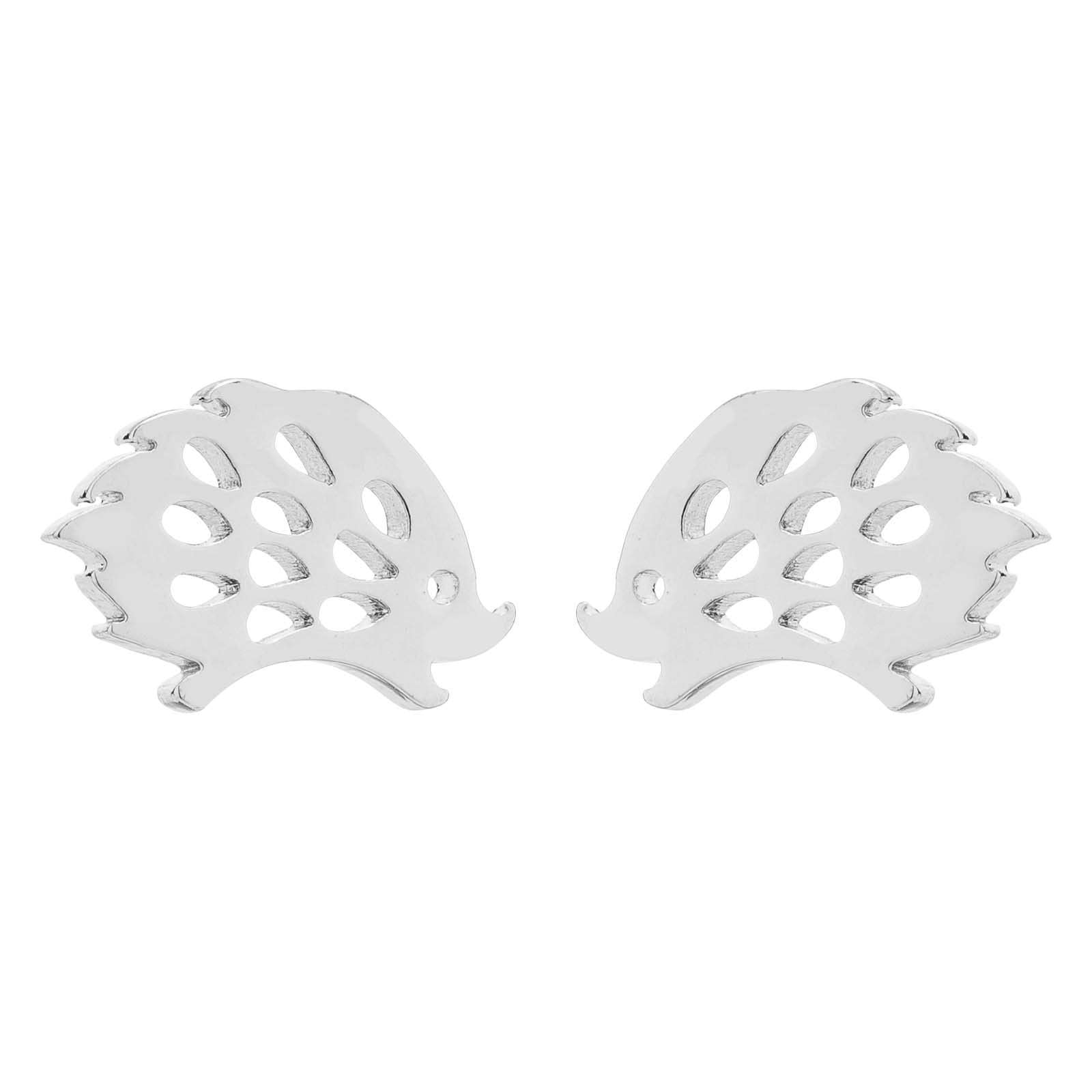 Stainless Steel Hedgehog Stud Earrings for Women - Tiny Openwork Animal Jewelry in Gold & Silver - Perfect Gifts for Animal Lovers & Everyday Wear