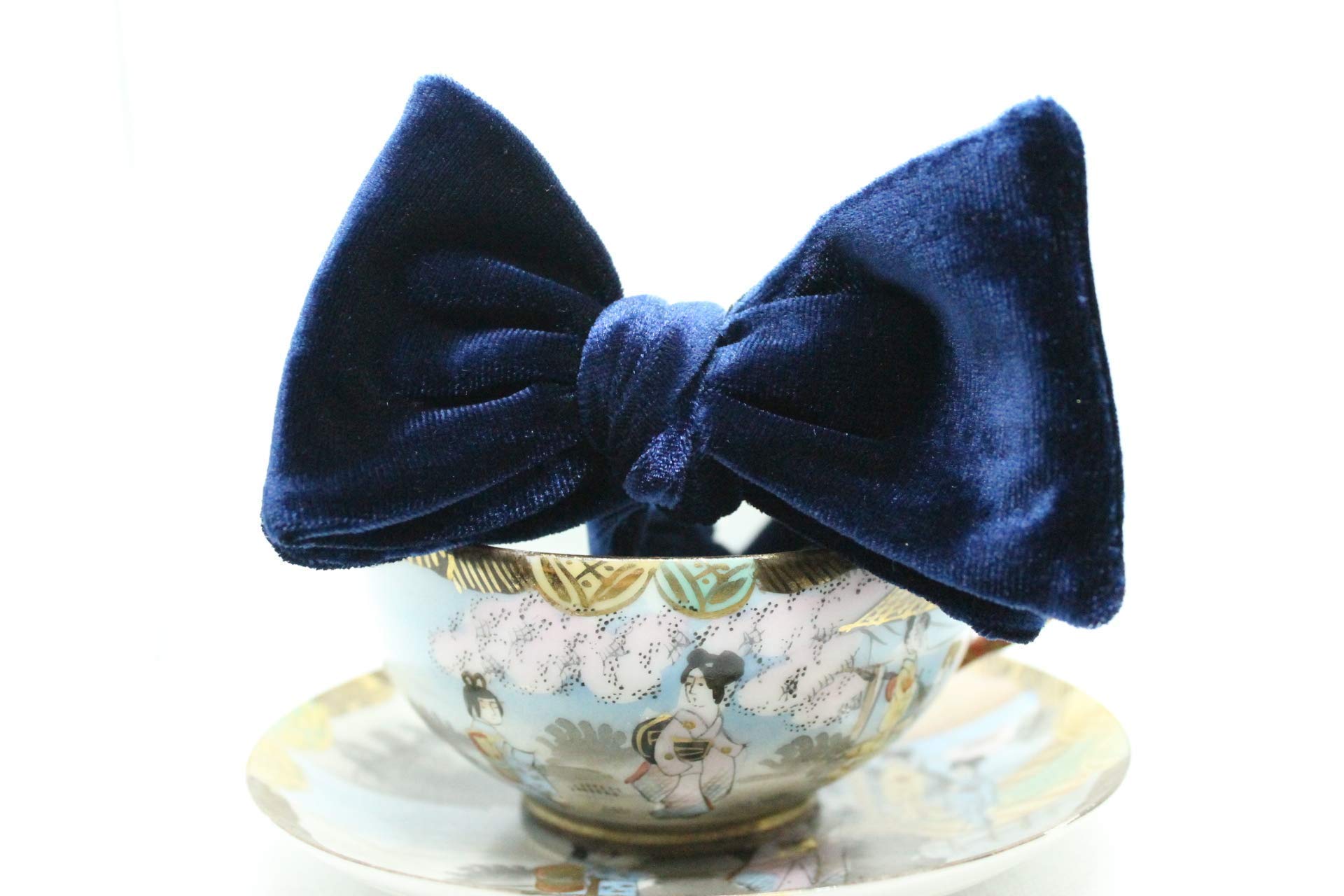 Navy Blue Velvet 'Classico' Handmade Bow Tie for Weddings, Formal Events & Special Occasions