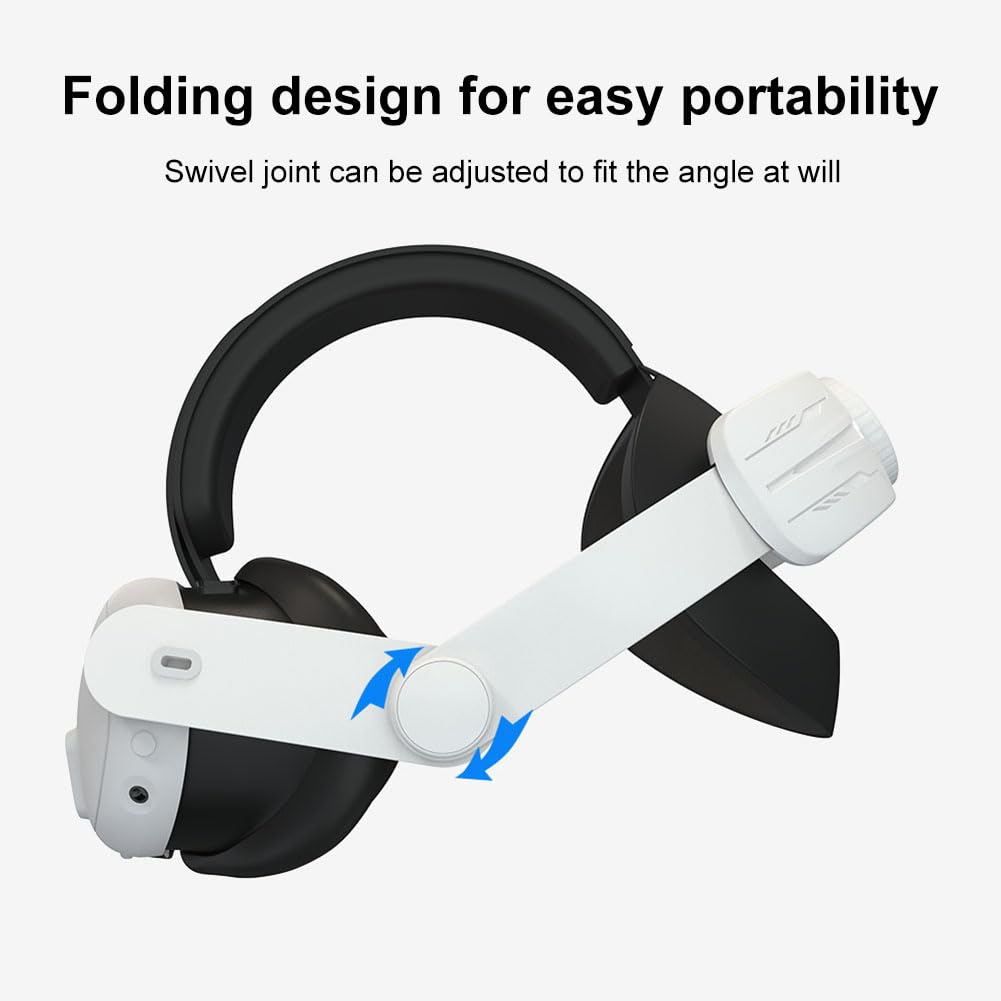 Meta Quest 3 Head Strap - Adjustable Comfortable VR Headband with PU Sponge Pad | Ergonomic Design Reduces Face Pressure | Perfect for Gaming, VR Experiences & Extended Play Sessions