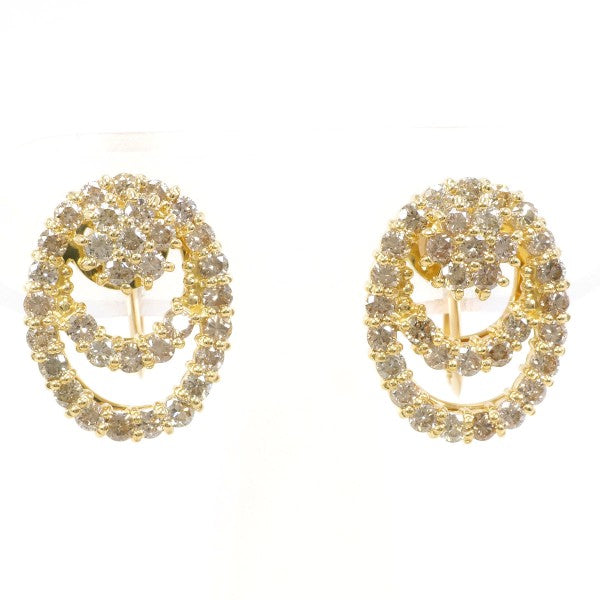 18K Yellow Gold Brown Diamond Stud Earrings for Women - Luxury Elegant Jewelry Gift for Birthday, Anniversary & Special Occasions