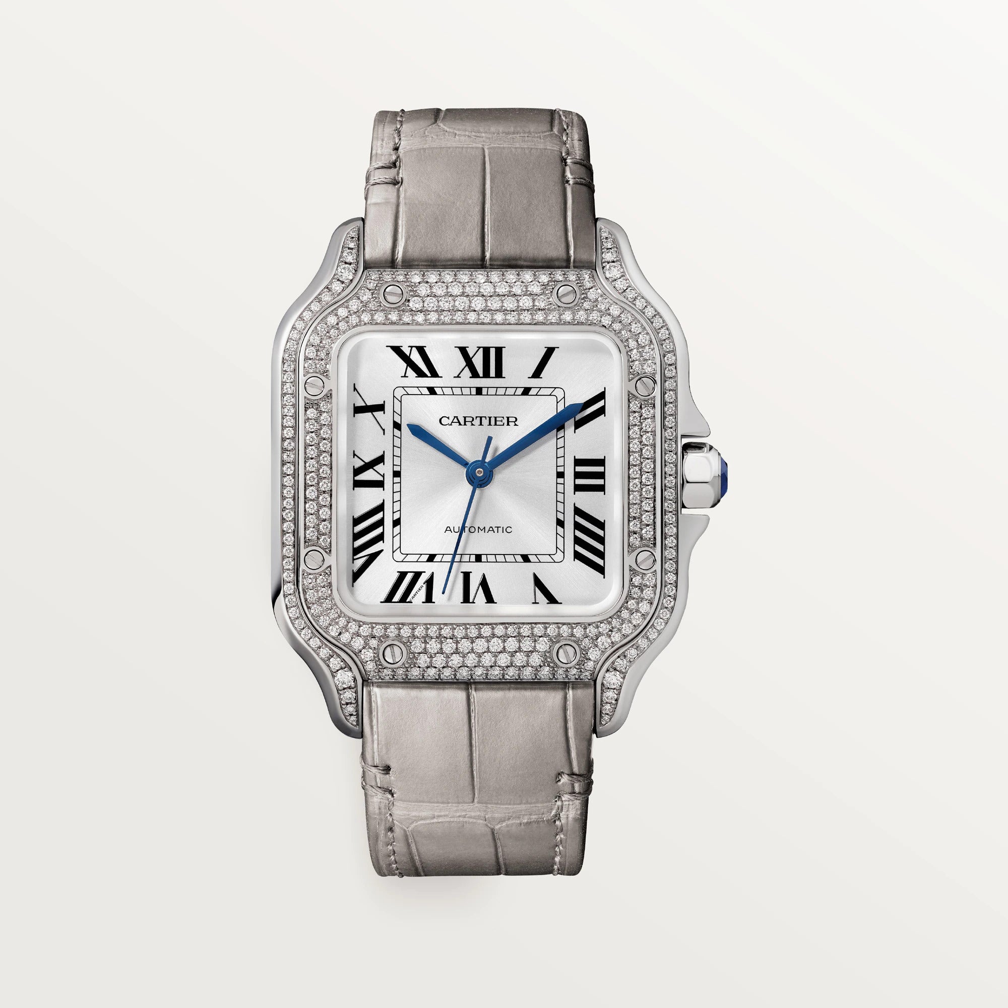 Cartier Santos 18K White Gold & Diamond Unisex Luxury Watch for Men & Women - Perfect for Formal Events, Business Meetings & Special Occasions