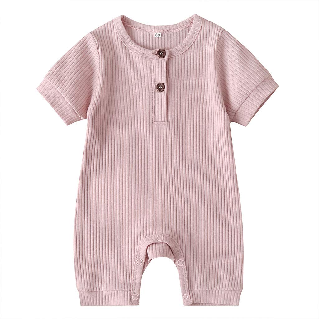 Newborn Baby Boy Girl Romper - Soft Ribbed Onesie Bodysuit Jumpsuit Outfits for Infants | Perfect for Playtime, Photo Shoots & Everyday Wear
