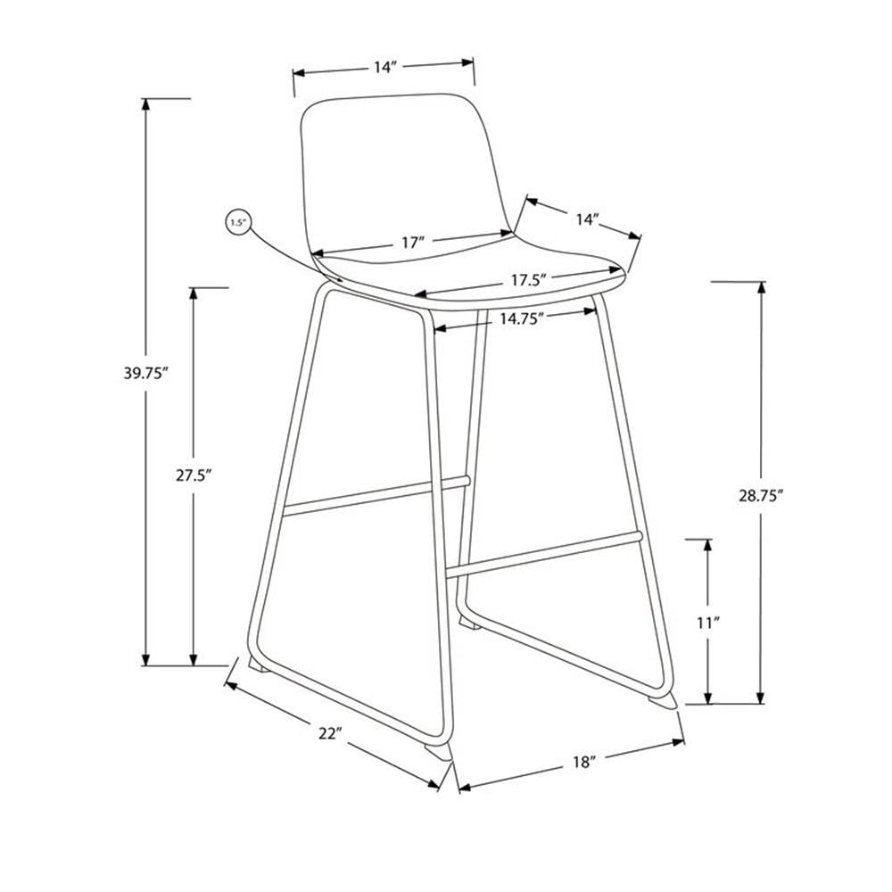 Monarch Specialties 7751 Adjustable Bar Height Office Chair - 18