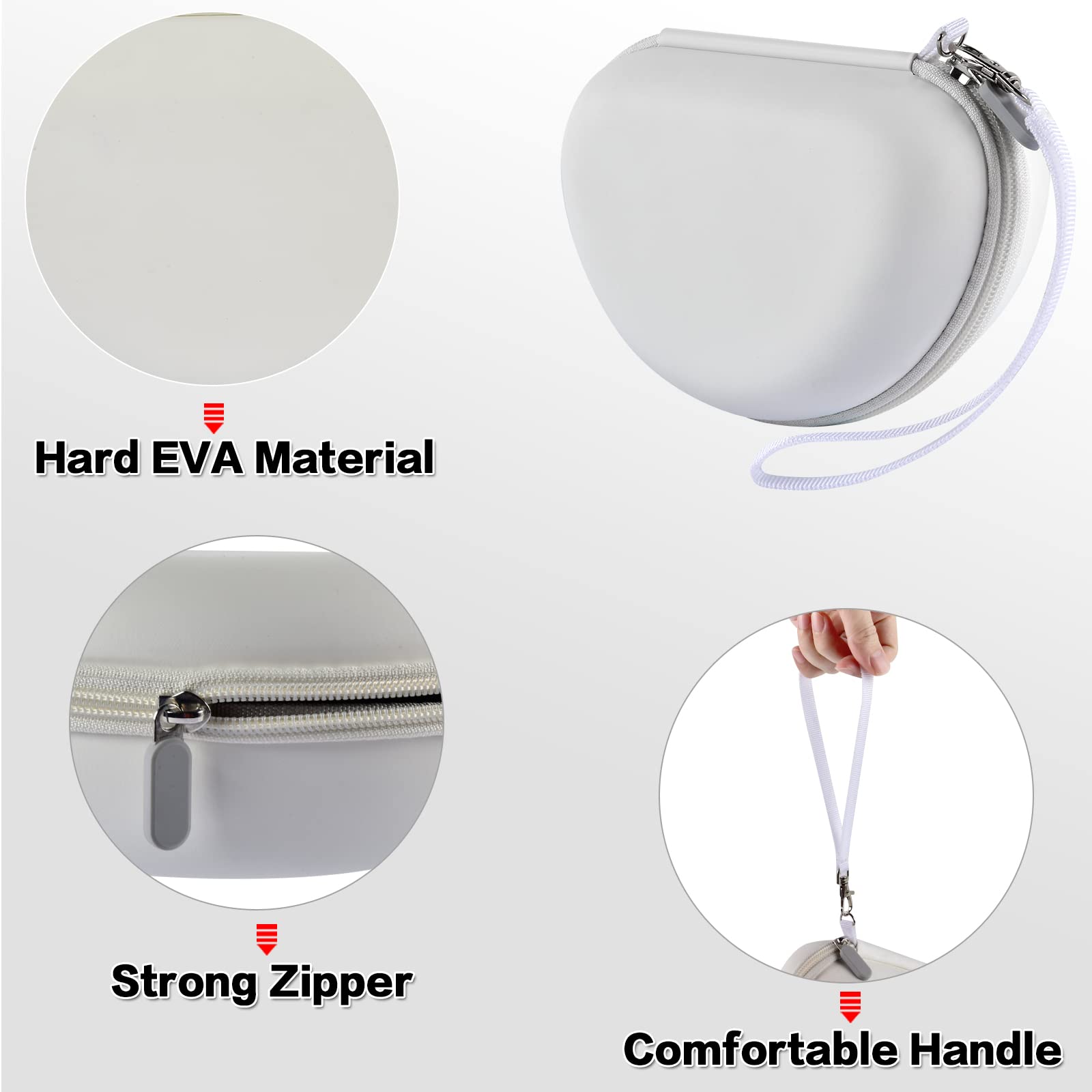 Premium Hard Shell Headphone Case Compatible with Beats Solo 4, Studio Pro, Solo3, Studio3, Solo2 & Solo Pro - Protective Travel Storage Cover for Wireless On-Ear Headphones (White) - Perfect for Commuting, Gym & Travel Accessories