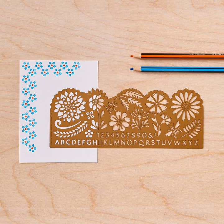 Botanical Metal Drawing Stencil Set - 12 Pack Floral Design Templates for Sketching, Scrapbooking & Journaling - Perfect for DIY Art Projects, Bullet Journals and Creative Gift Making