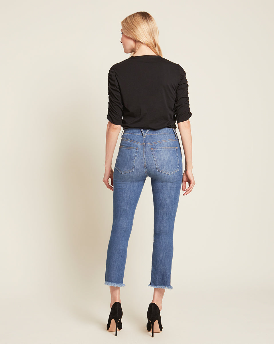 Waldorf Ruched Sleeve T-Shirt for Women | Stylish Casual & Party Wear | Soft Cotton Blouse for Everyday Outfits & Date Nights