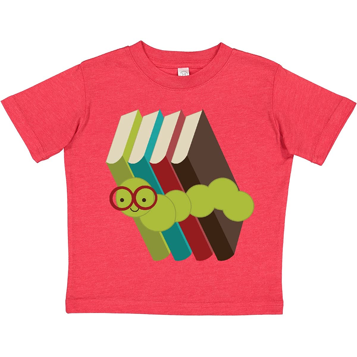 Inktastic Bookworm Books Reading Toddler T-Shirt - Cute Reading-Themed Shirt for Kids & Toddlers - Perfect for Book Lovers, Storytime & Library Visits