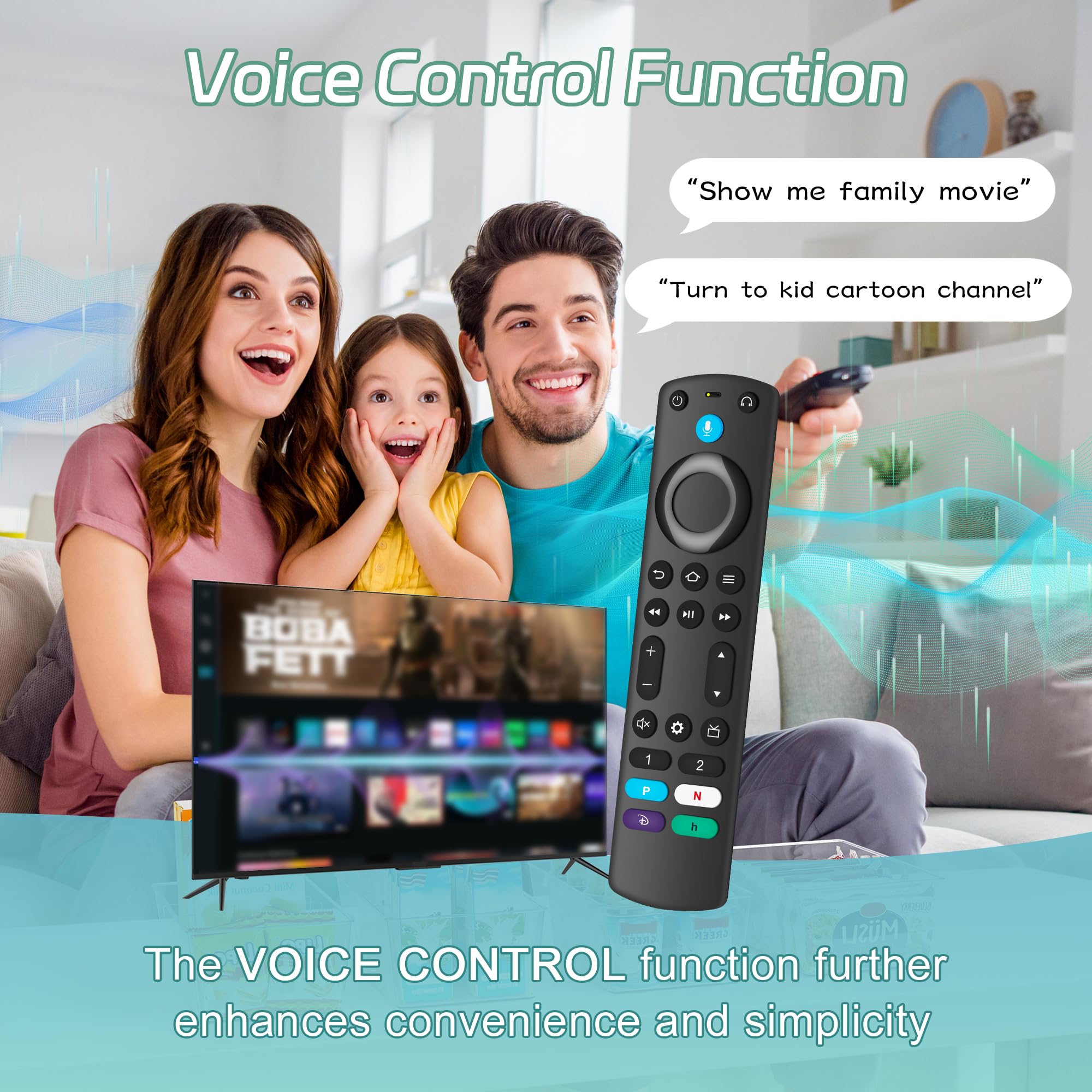 Replacement Voice Remote Control Compatible with Fire TV Stick 4K/Lite, Fire TV Cube & Insignia/Pioneer AMZ Smart TVs - Hands-Free Alexa Control for Streaming & Smart Home Devices