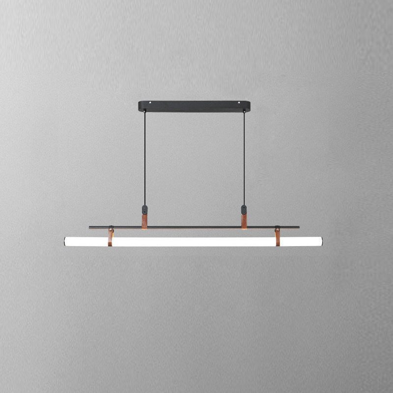 Modern Eden Linear Pendant Light - Sleek Minimalist Hanging Fixture for Kitchen Island, Dining Room & Bedroom Lighting - Adjustable LED Chandelier for Contemporary Home Decor