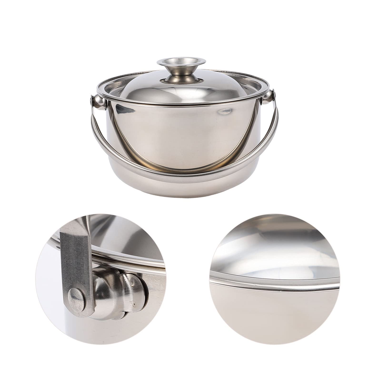 Stainless Steel Covered Stock Pot with Lid - 5QT Soup Pot, Steamer & Pasta Cooking Pot for Hot Pot, Stews, Soups & Milk Warming - Ideal for Home Kitchen & Restaurant Use