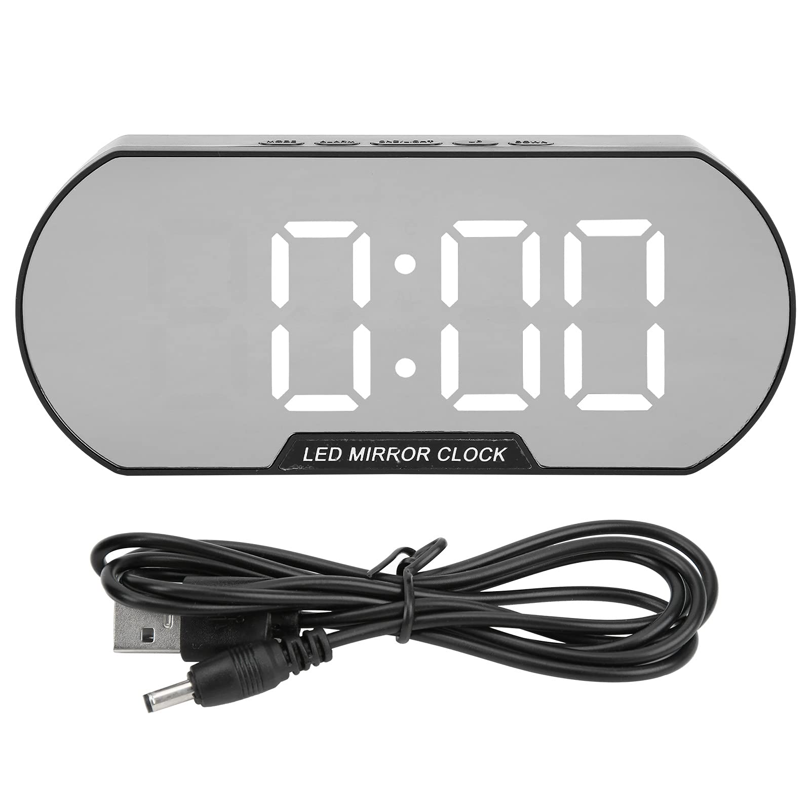 VADUMA HD Large Display Modern Desk Clock with LED Digital Display & Makeup Mirror - Alarm Clock for Dorm, Home, Bedroom (White) - Perfect for Makeup Vanity, Nightstand, Office Desk & Gift Giving