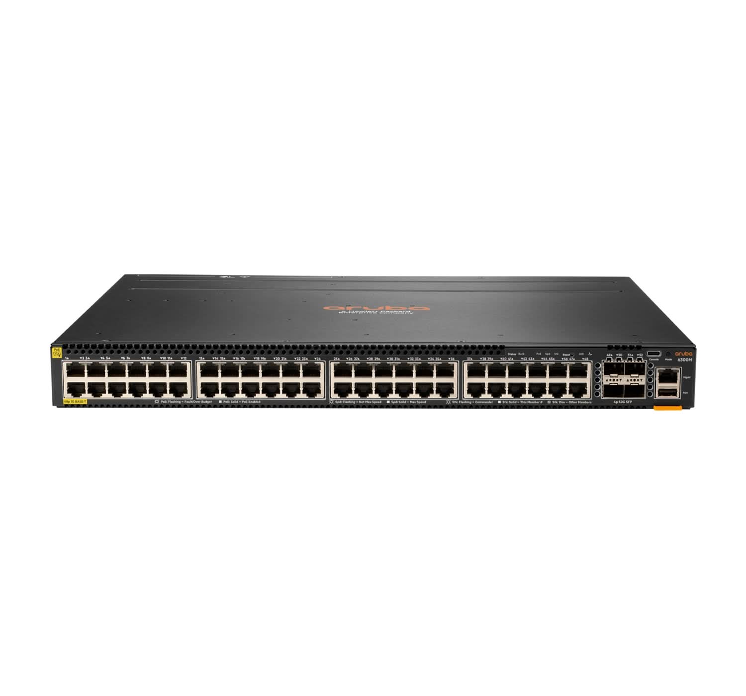 Aruba 6300M Managed L3 Gigabit Ethernet Switch (10/100/1000) with PoE+ Support | 1U Rack-Mountable | Gray | Ideal for Office Networks & Data Centers