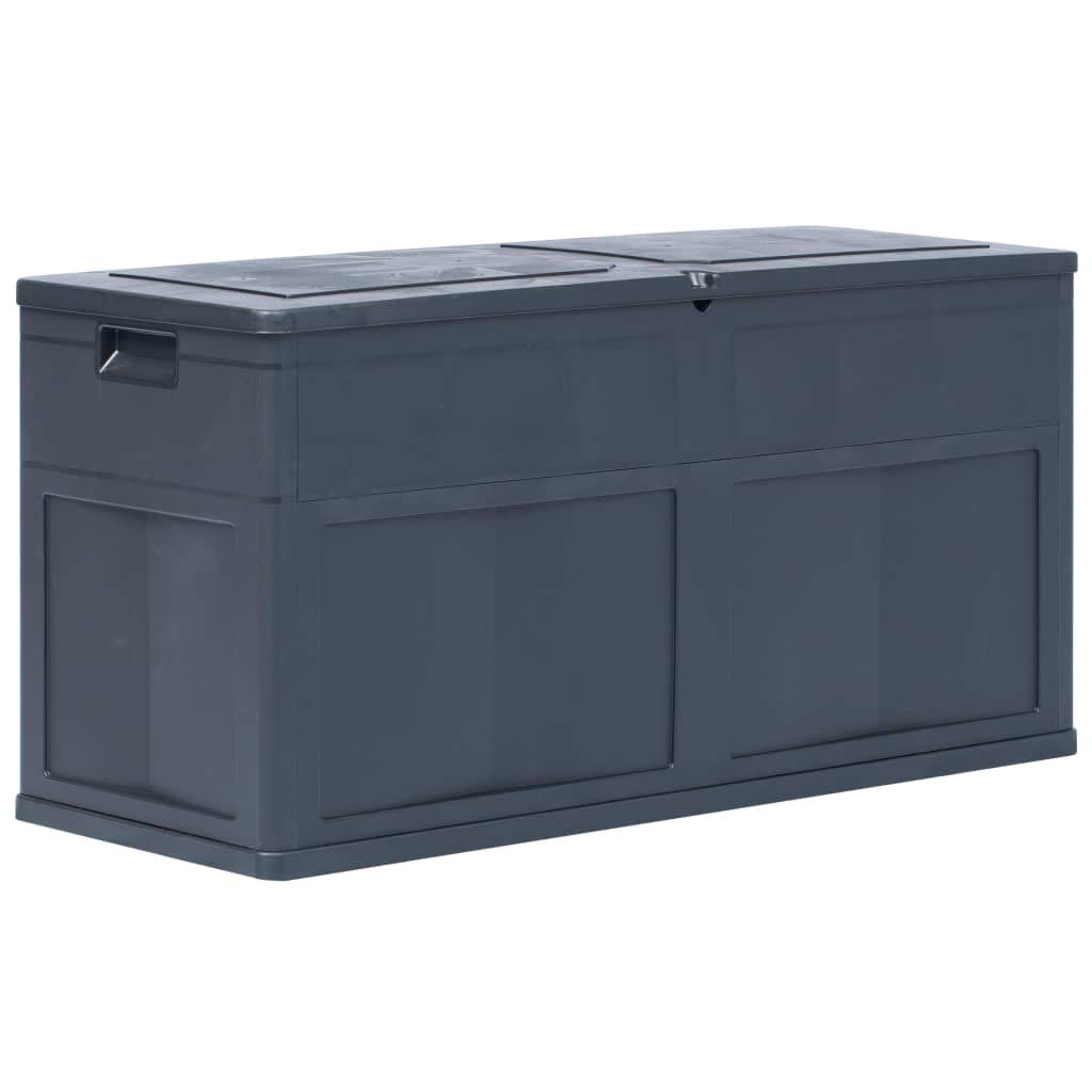 **vidaXL 84.5 Gal Black Outdoor Garden Storage Box – Waterproof Deck Box for Patio Cushions, Gardening Tools, Toys & More – Perfect for Backyard, Poolside & Patio Storage**