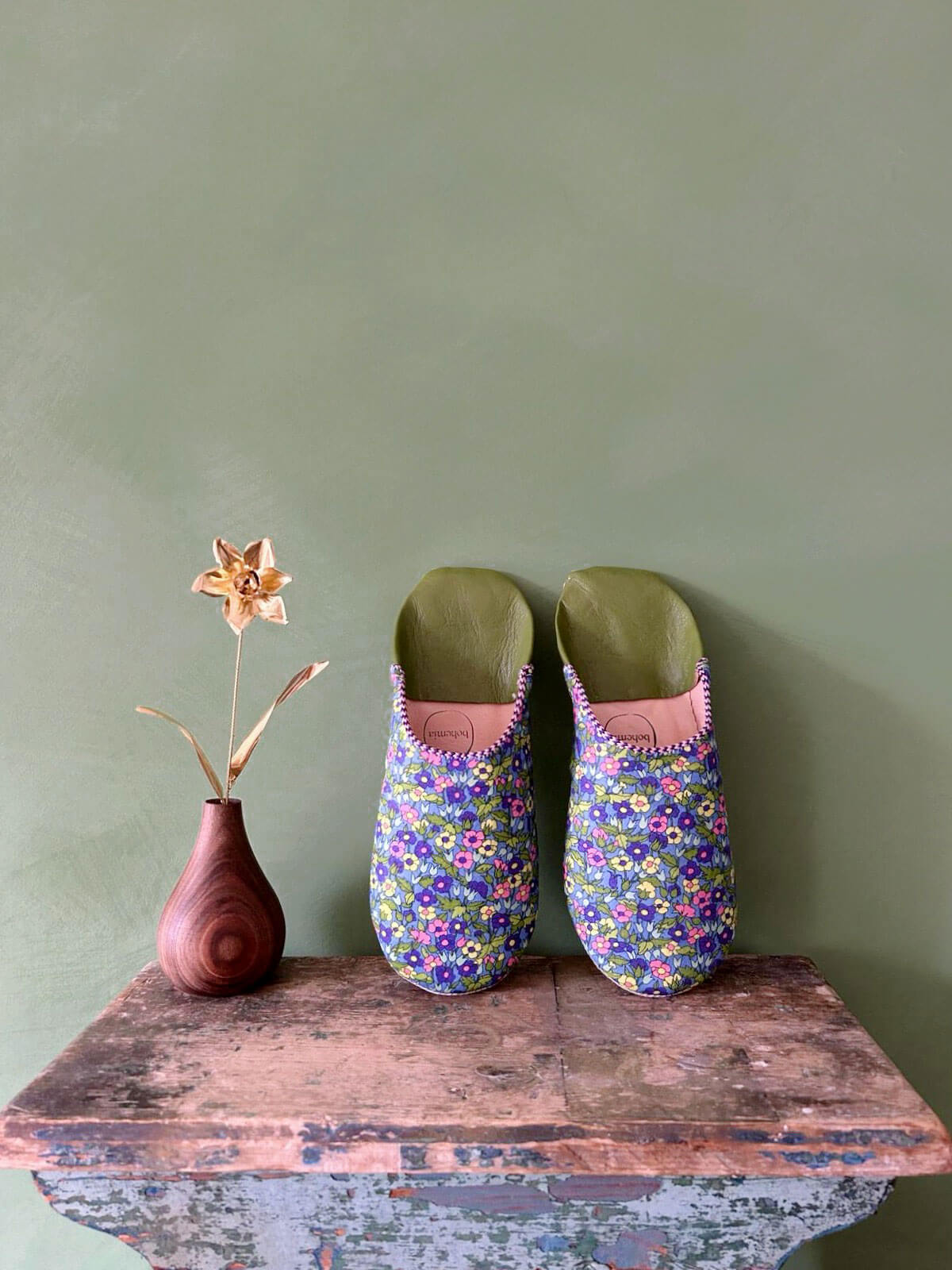 Liberty Print Babouche Slippers - Piccadilly Poppy Floral Moroccan House Shoes for Women | Comfortable Indoor & Outdoor Slides for Home, Lounge, Beach, and Travel
