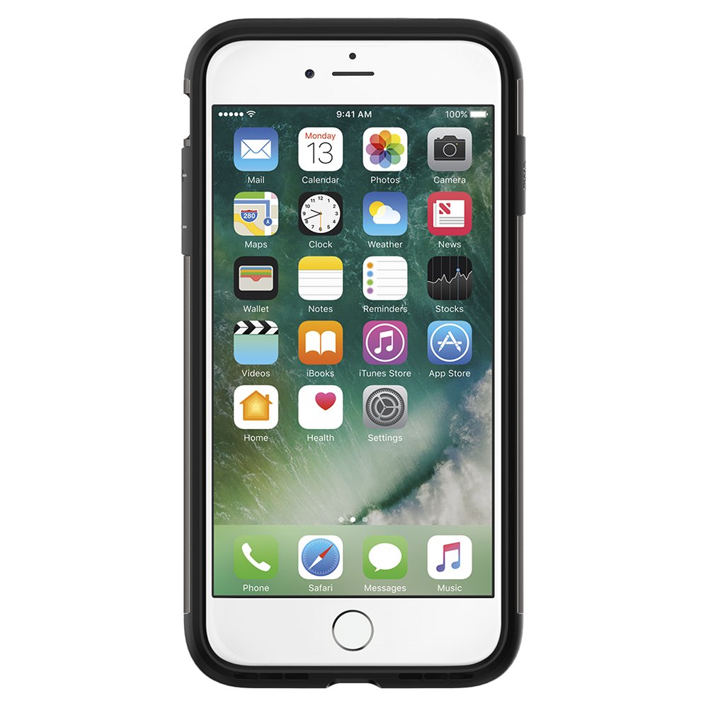 Spigen Slim Armor Protective Case for iPhone 8 Plus & iPhone 7 Plus (2016 Model) - Gunmetal | Shockproof & Slim Design | Perfect for Everyday Use, Work & Outdoor Activities