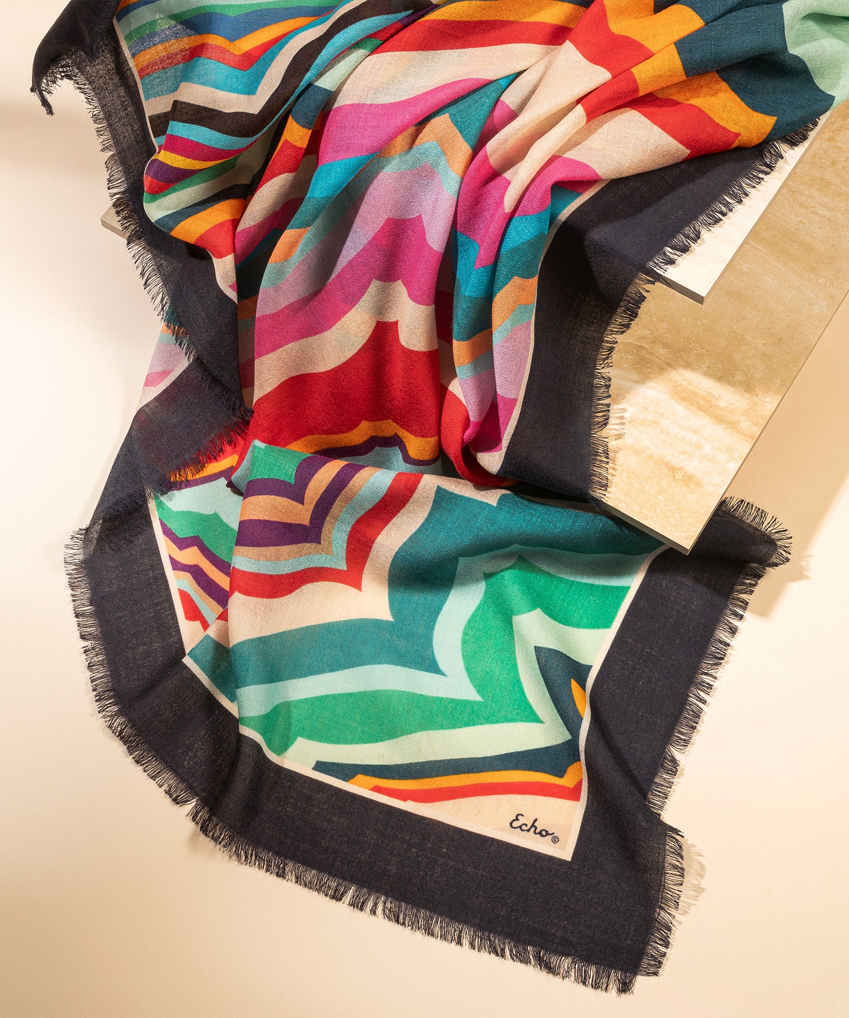 Geode 50 Wool Square Scarf - Soft & Warm Winter Fashion Accessory for Women - Perfect for Outdoor Activities, Travel & Casual Wear