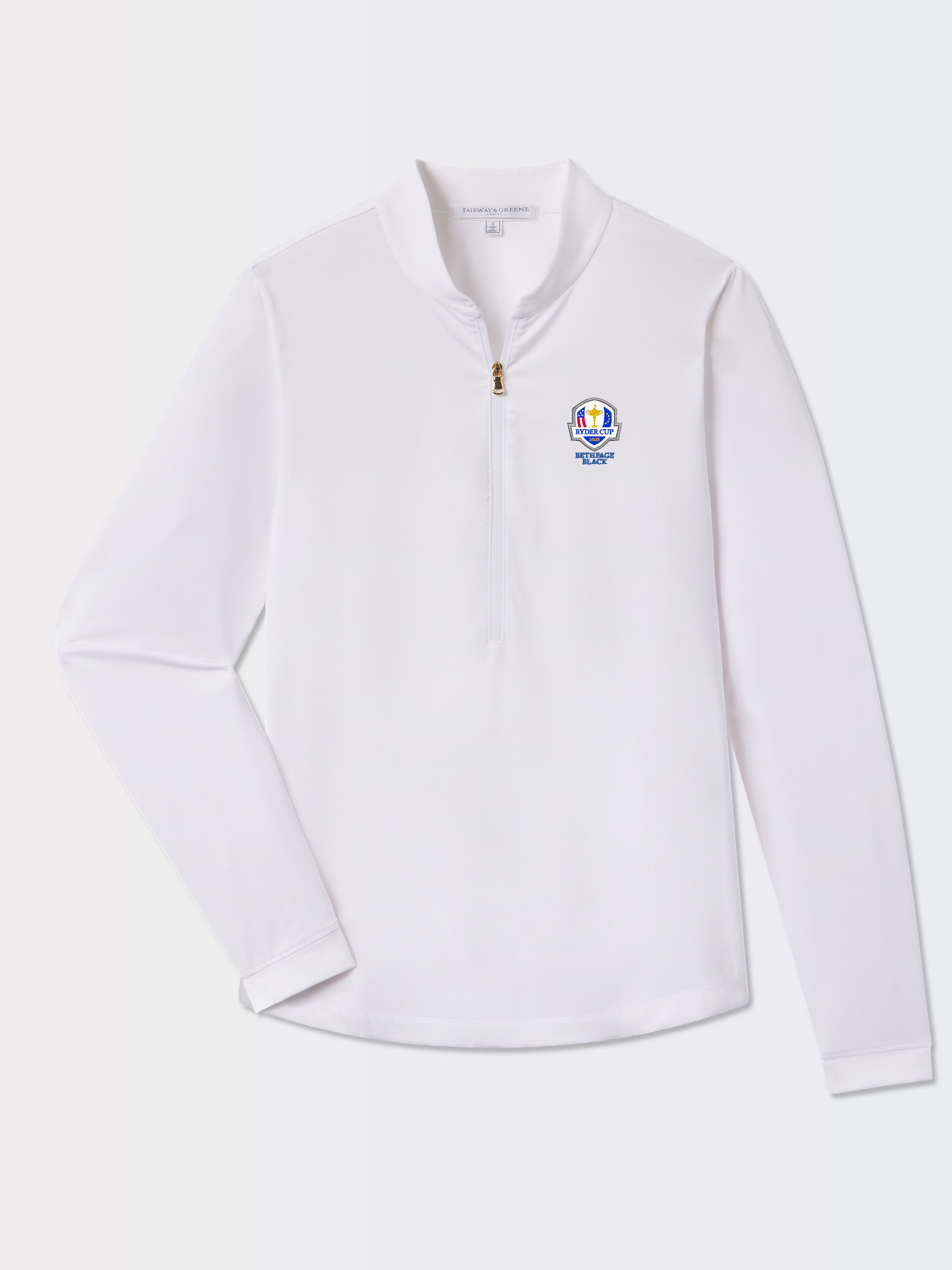 Ryder Cup Men's Cat Long Sleeve Zip-Up Golf Shirt - Comfortable Performance Wear for Golfing & Casual Outings